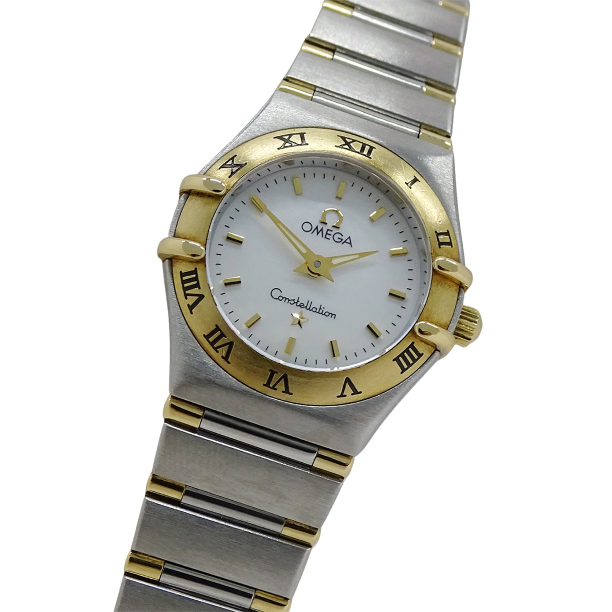 Omega Constellation Mini 1362.70 Women\'s Watch, Brand Name, Shell Case, Quartz Movement, Stainless Steel (SS) and Gold (YG) Combination.