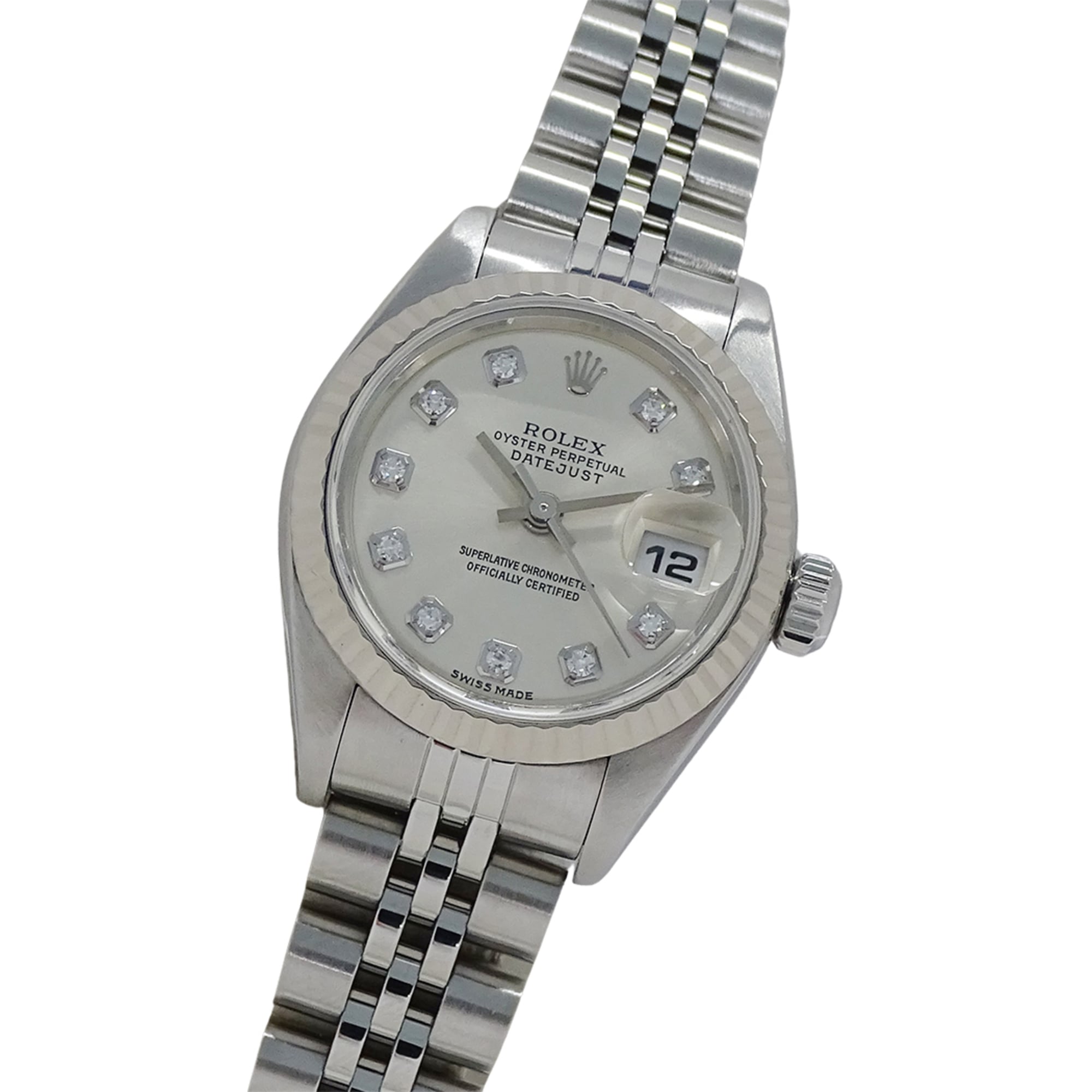 Rolex Datejust 79174G K-serial Women\'s Watch, Brand Name, 10P Diamonds, Automatic Movement, Stainless Steel (SS), White Gold (WG), Silver