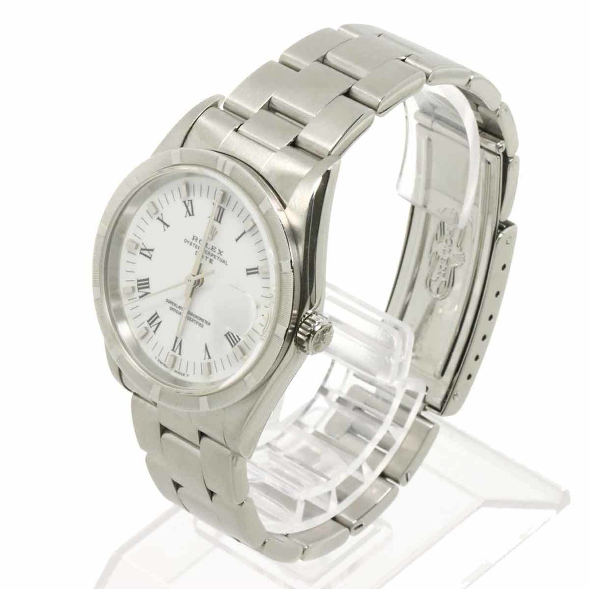 Rolex Oyster Perpetual Date 15210 T-serial Men\'s Watch White Automatic Self-winding