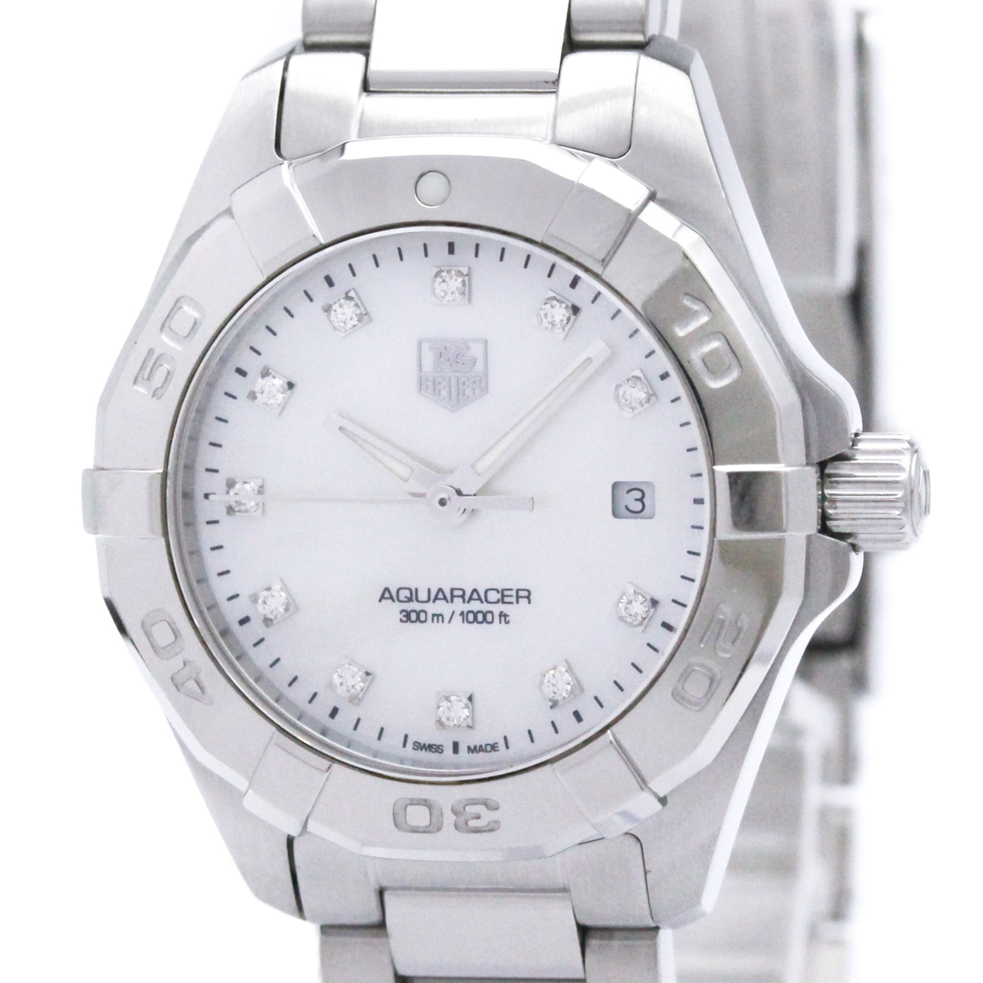 TAG HEUER Aquaracer Steel Quartz Ladies Watch WAY1413 Polished