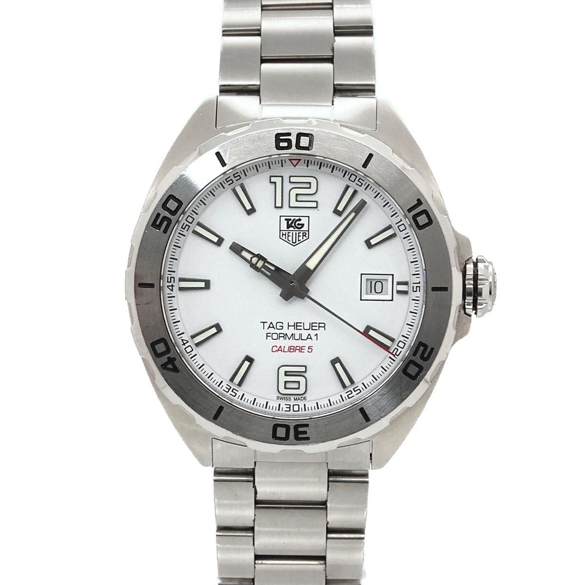 TAG Heuer Formula 1 Calibre 5 WAZ2114 Men\'s Watch, Date, White, Automatic Movement
