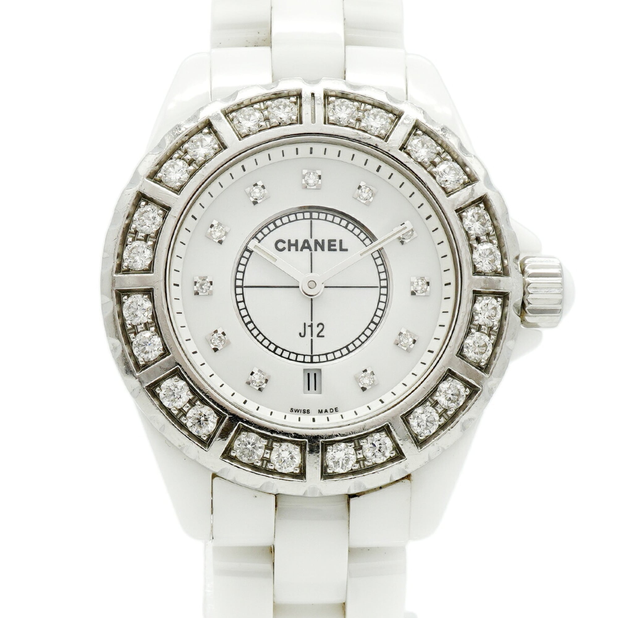 Chanel J12 Diamond H2429 White Dial Women\'s Watch