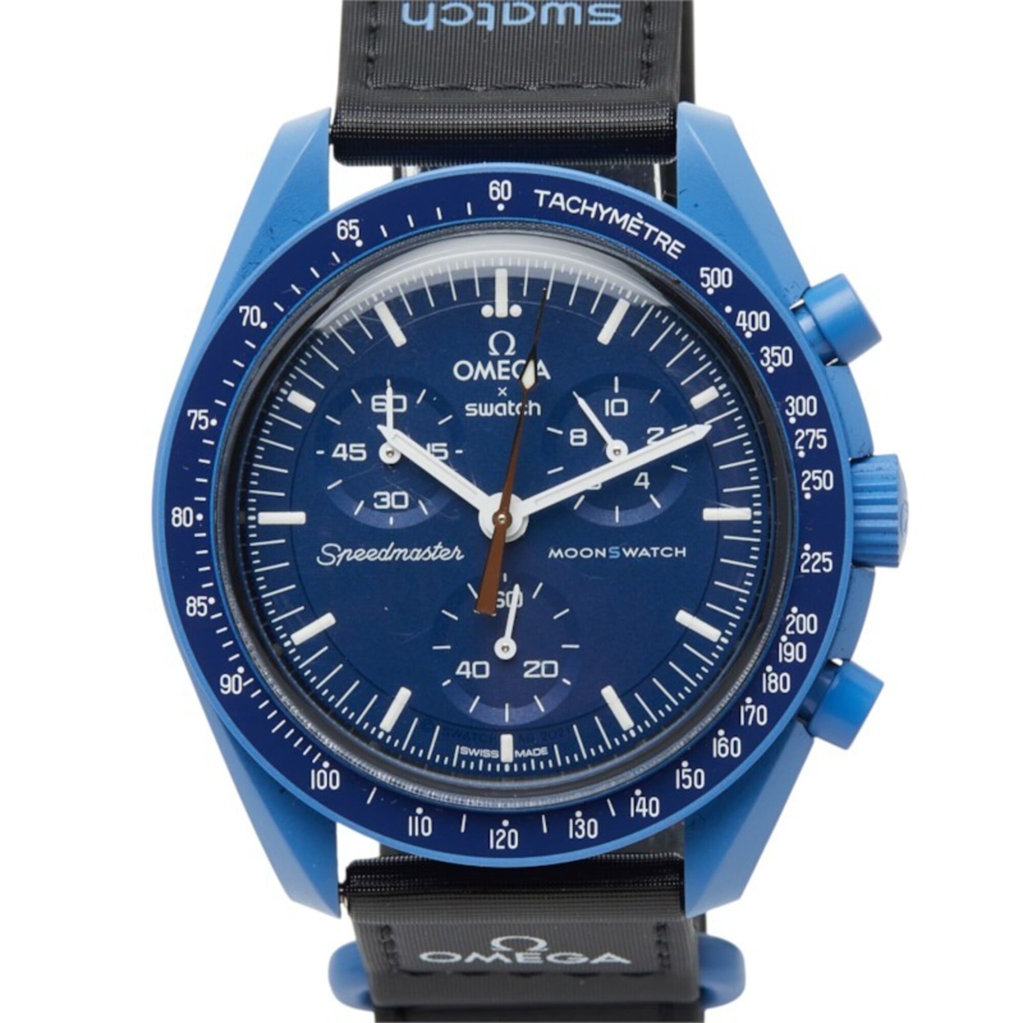 Omega Swatch x MoonSwatch Mission to Neptune Limited Edition Watch SO33N101-108 Quartz Blue Dial Nylon Bioceramic Men\'s OMEGA