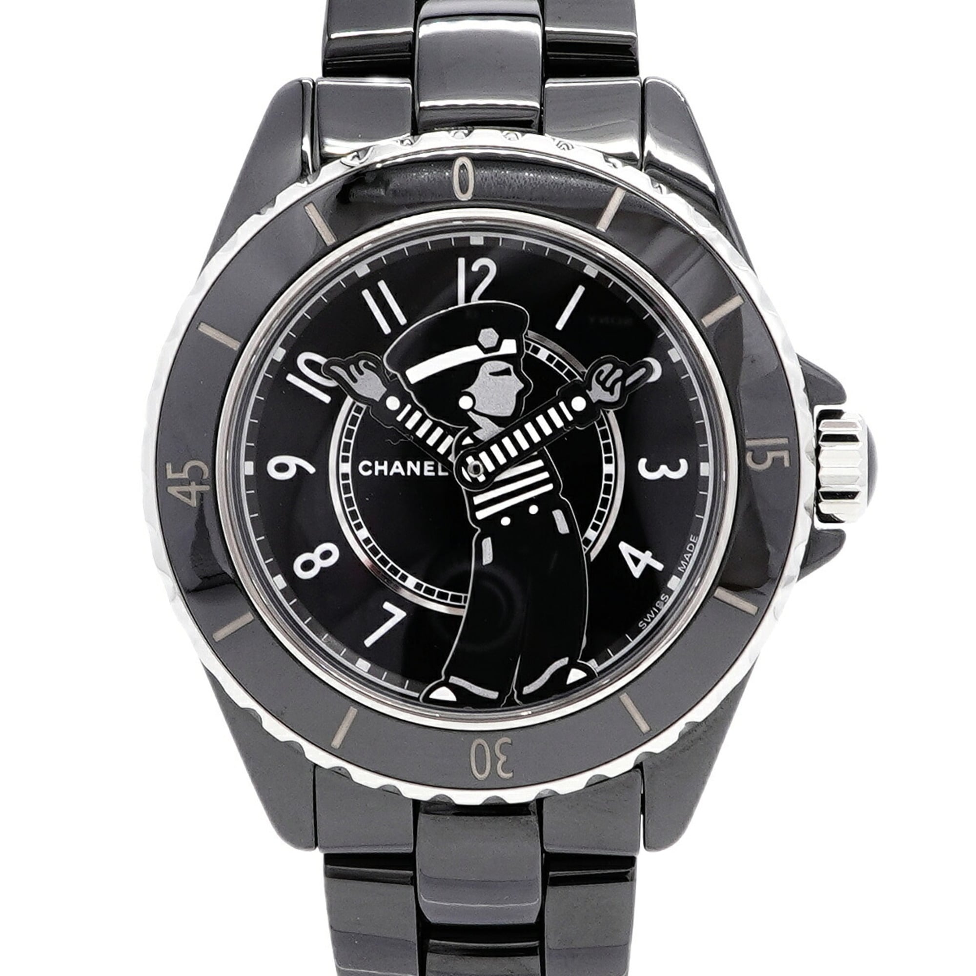 Chanel J12 Mademoiselle La Pausa H7609 Black Dial Men\'s Watch