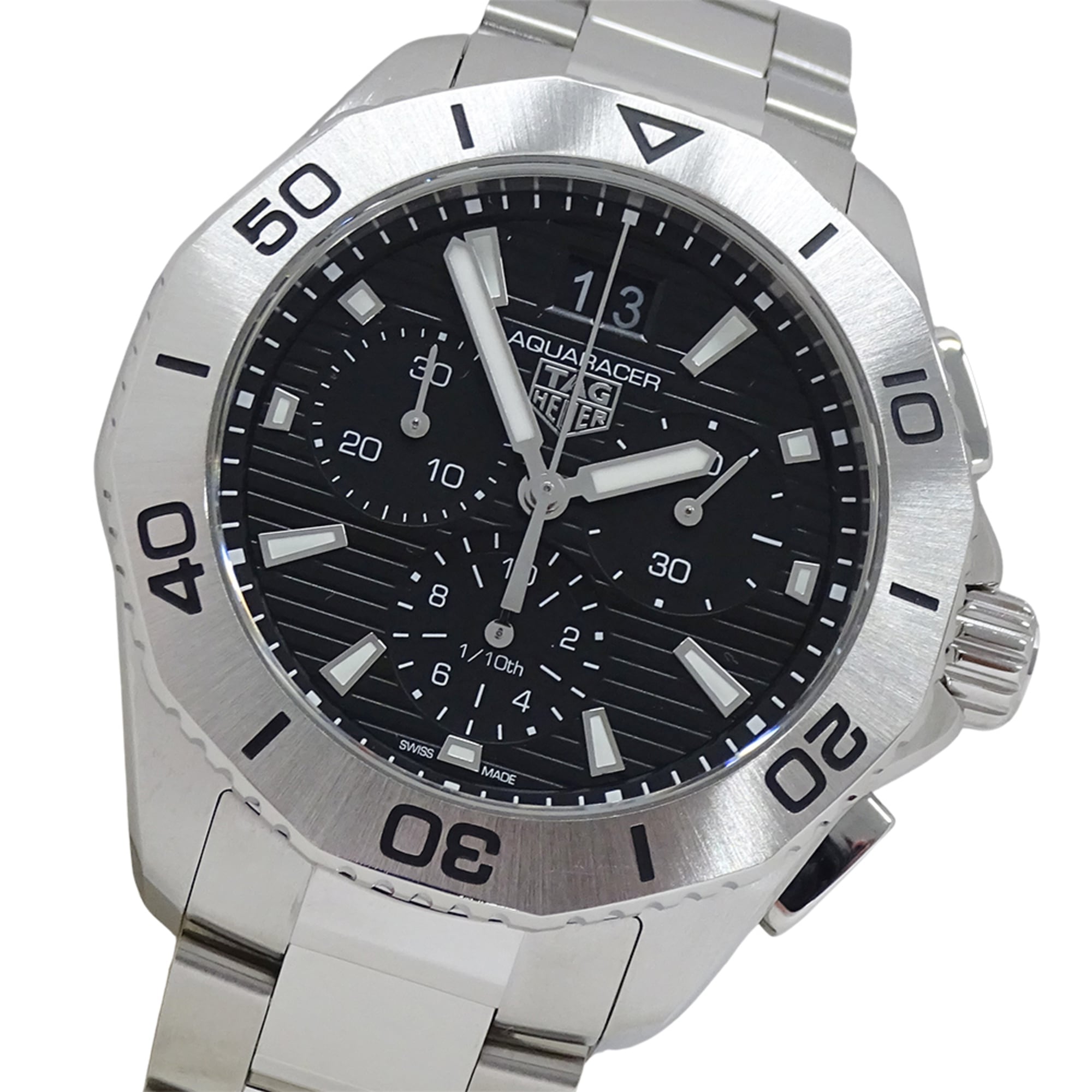TAG Heuer Aquaracer CBP1110 BA0627 Men\'s Watch, Professional 200 Series, Quartz Movement, Stainless Steel (SS), Silver & Black.
