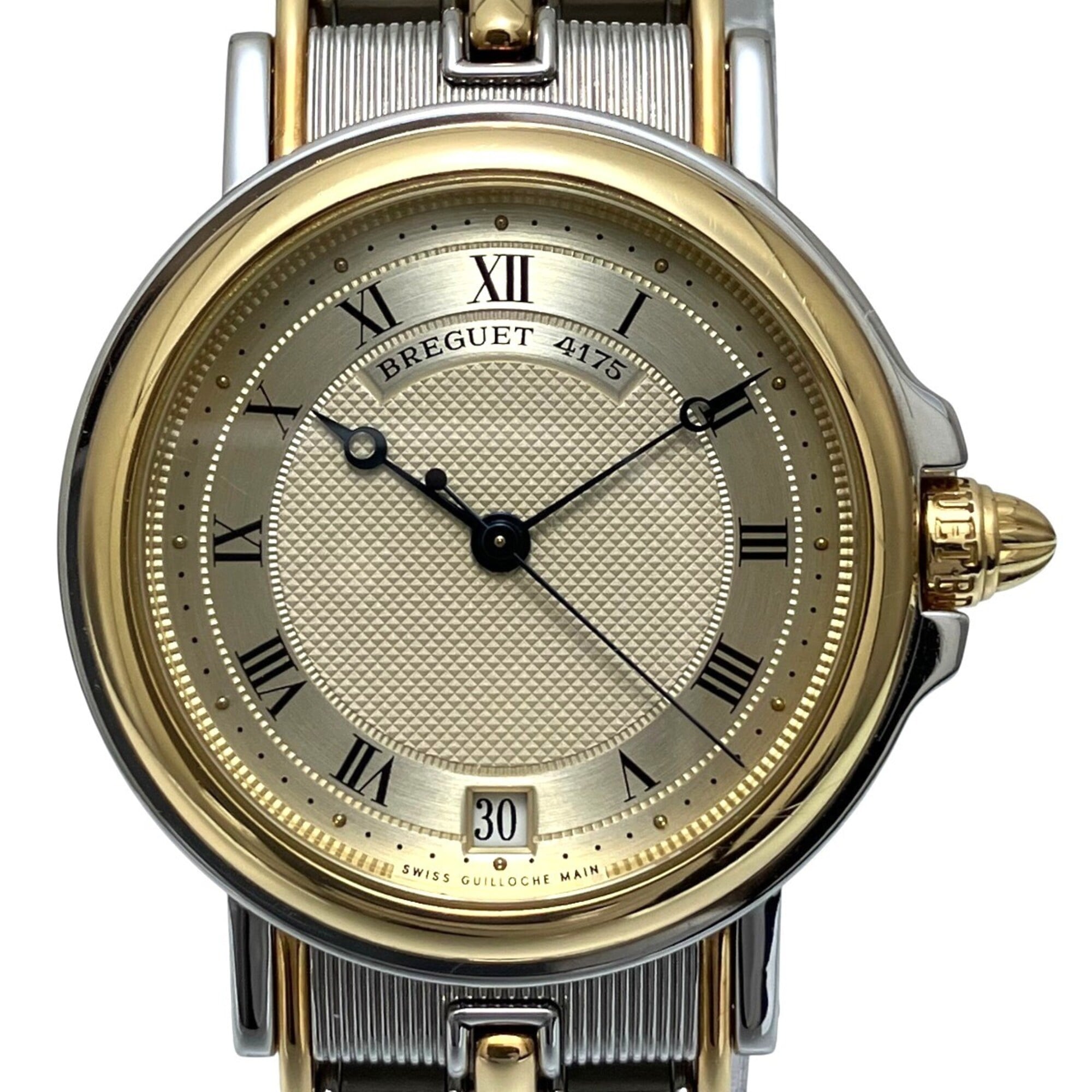 Breguet Marine watch, total weight 94.6g, stainless steel, automatic movement, gold dial, 4400SA/12/X70