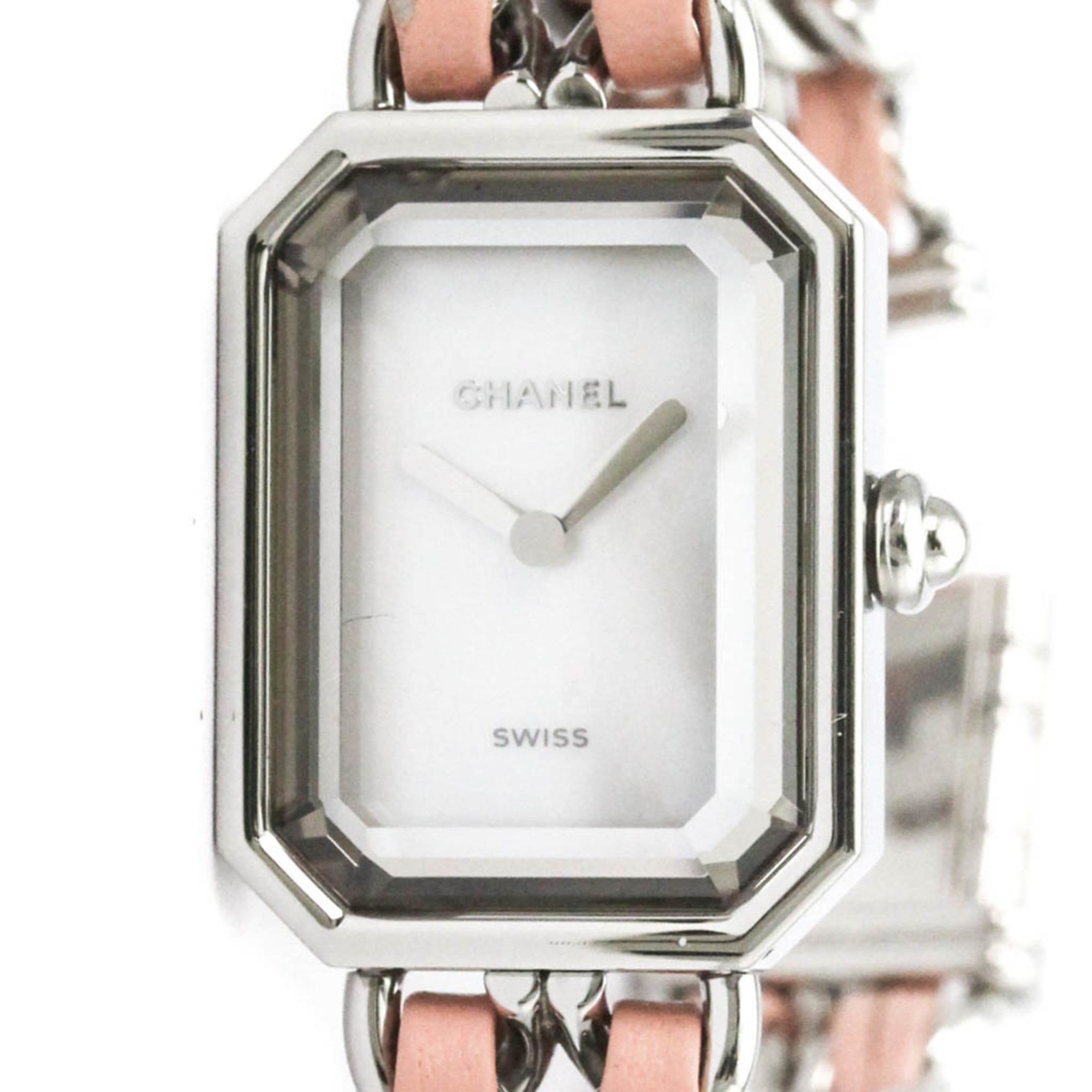 CHANEL Premiere Lock M-L Size Steel Quartz Ladies Watch H6359 Polished