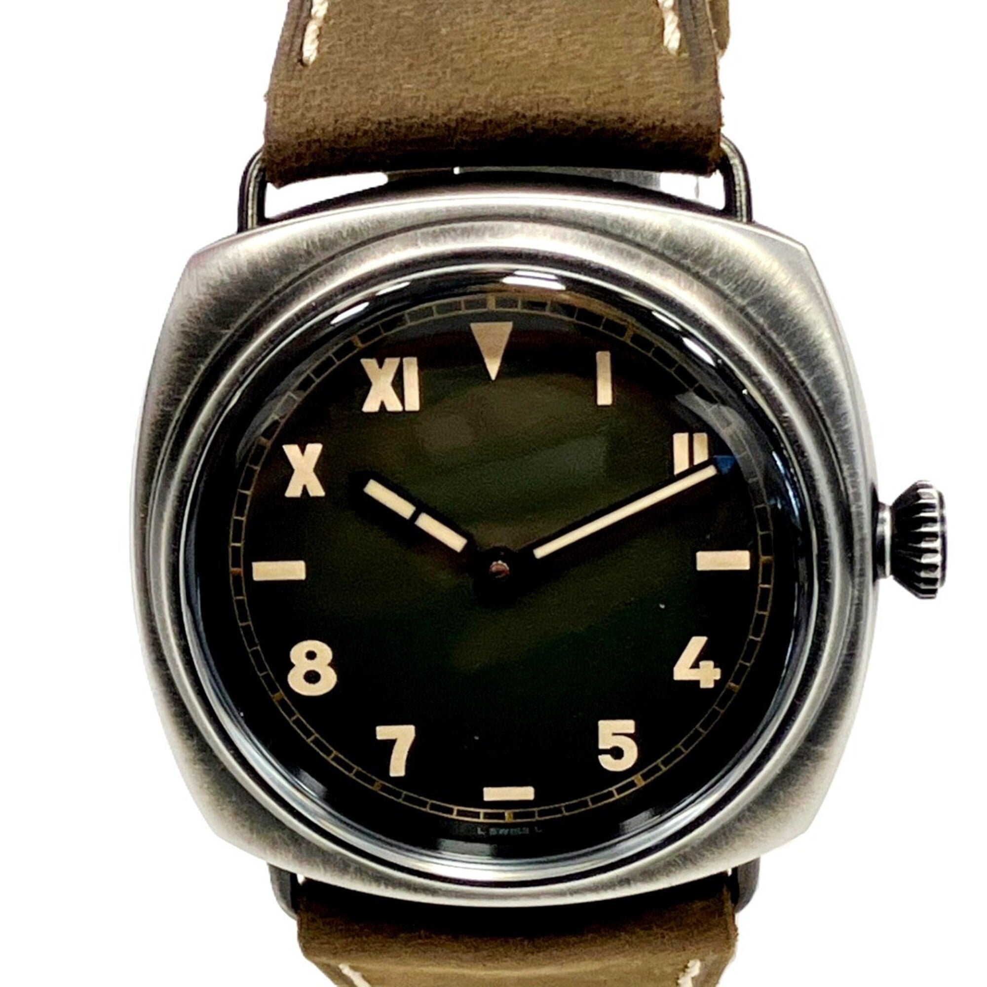 Panerai Radiomir California Boutique Limited Edition Watch, Total Weight 113.0g, Stainless Steel, Genuine Leather Strap, Manual Winding, Khaki Green Dial, PAM01349