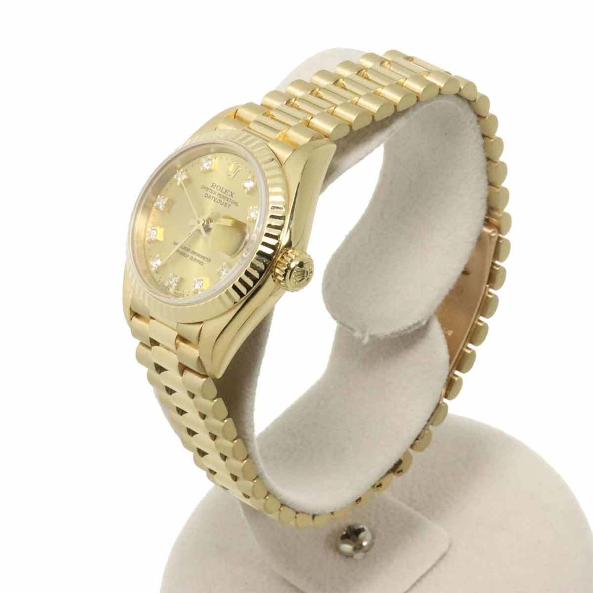 Rolex Datejust 69178G (X-serial number), Ladies\' Watch, 10 Diamonds, Champagne Gold, Solid 18K Yellow Automatic Movement.