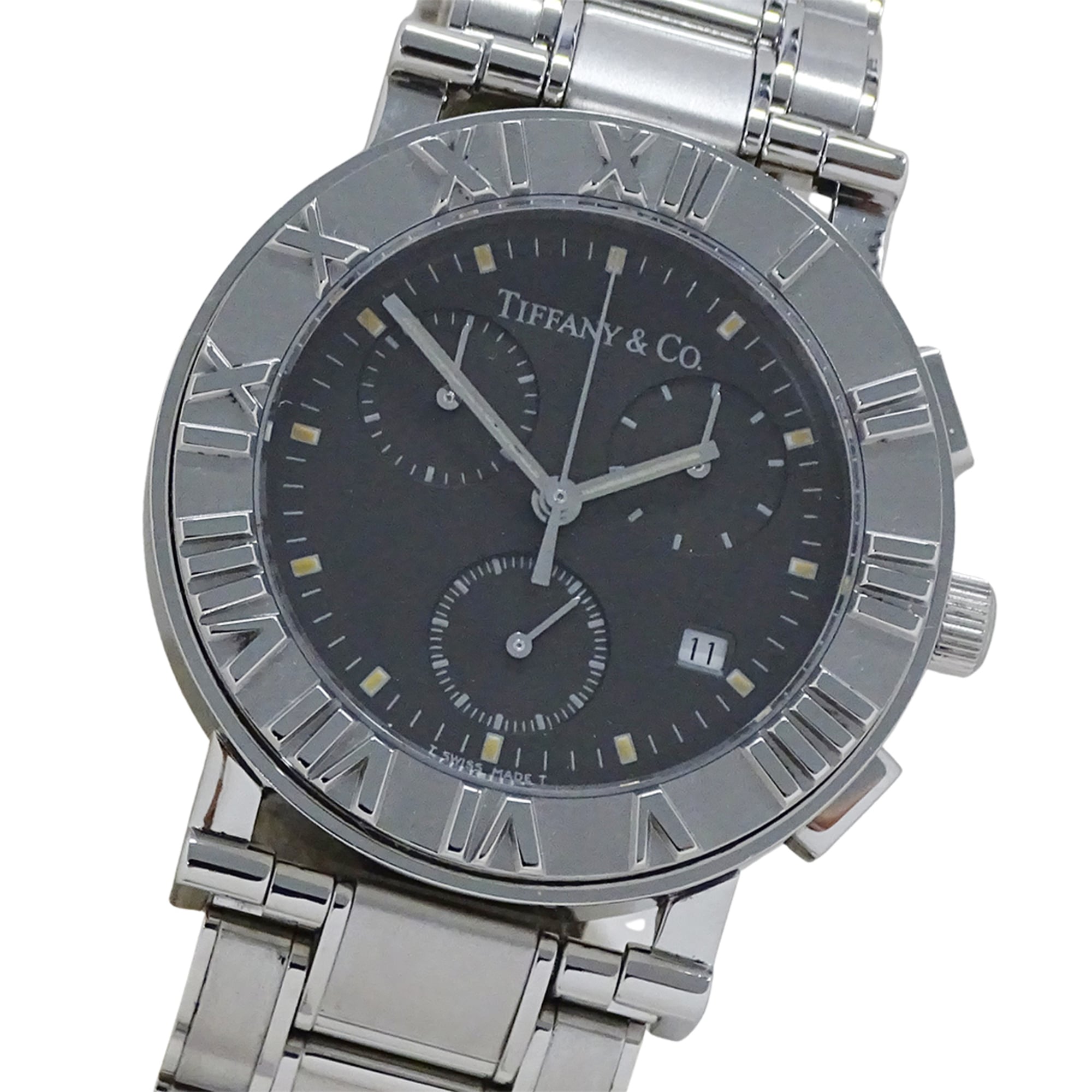 Tiffany & Co. Men\'s Atlas Chronograph Quartz Watch, Stainless Steel (SS), Model Number Z0002.32.10A11A00A, Silver/Gray