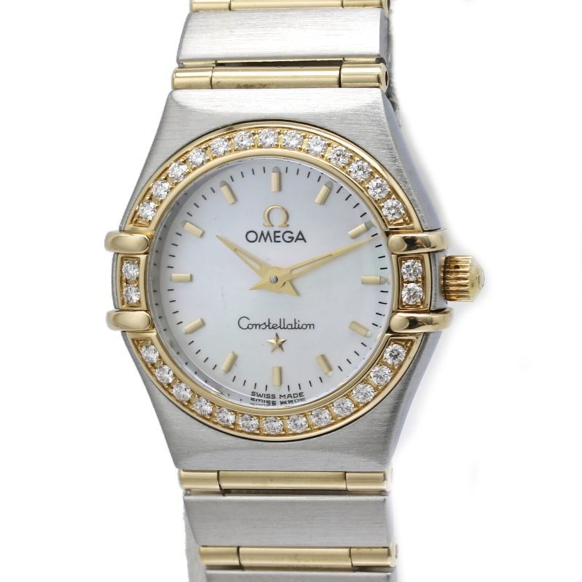 OMEGA Constellation Mini Diamond 1267.70.00 Women\'s Watch SSx18K Yellow Gold 40604