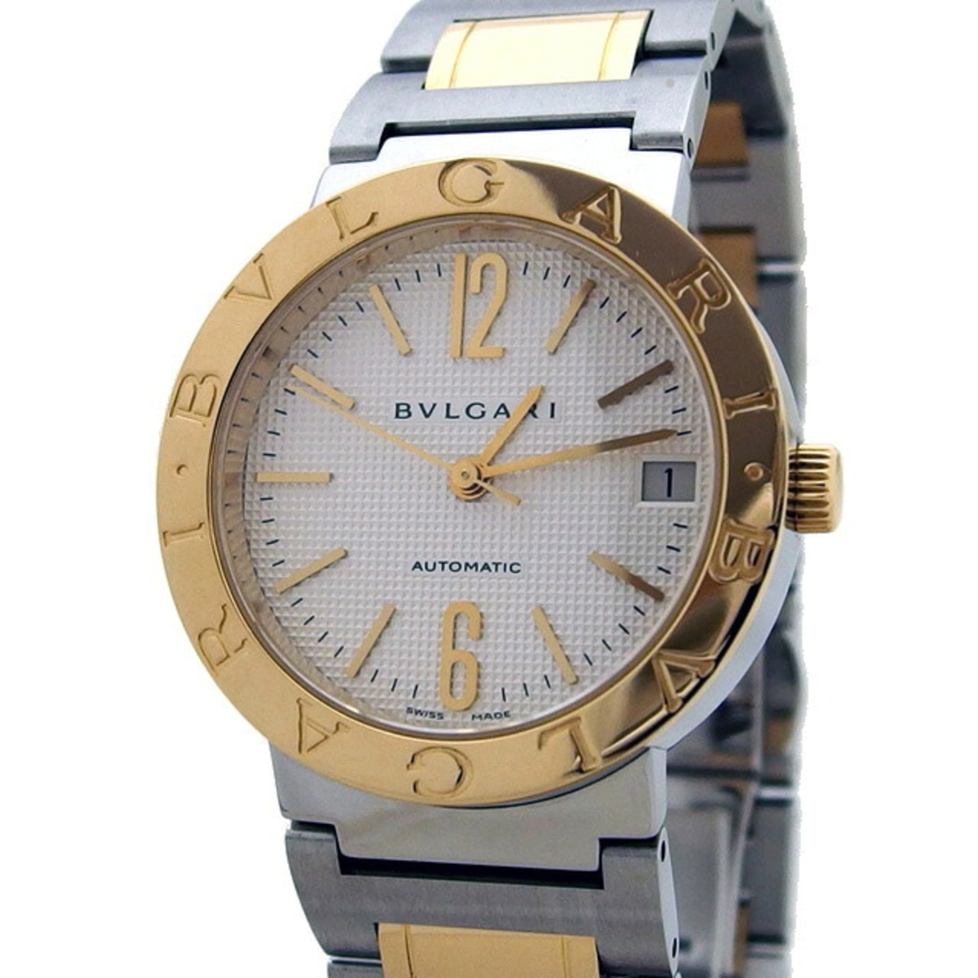 Bvlgari 18K Yellow Gold x Stainless Steel Combination BB33SG Men\'s Watch