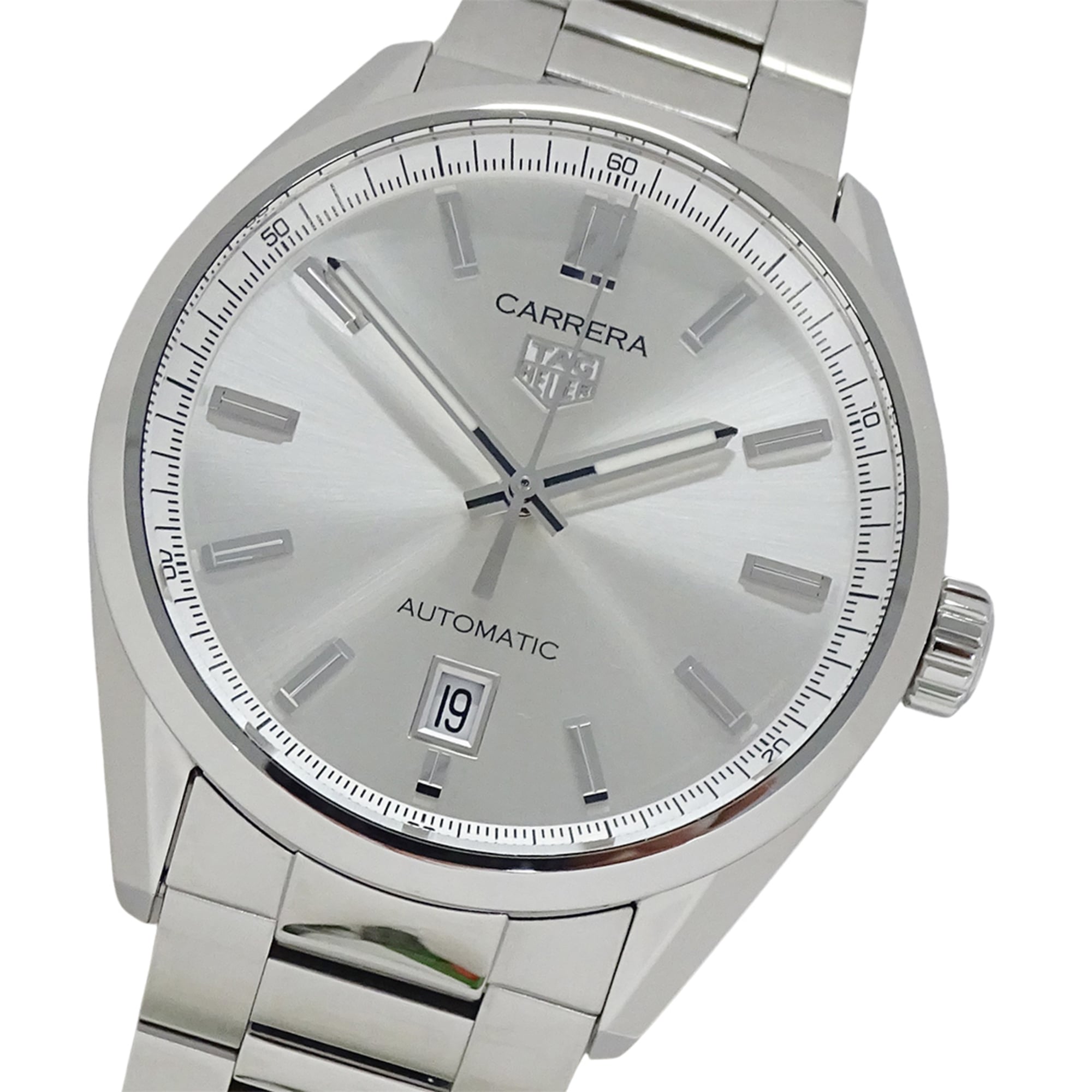 TAG Heuer Carrera WBN2111 BA0639 Men\'s Watch, Brand Name, Date, Automatic Movement, Stainless Steel (SS), Silver