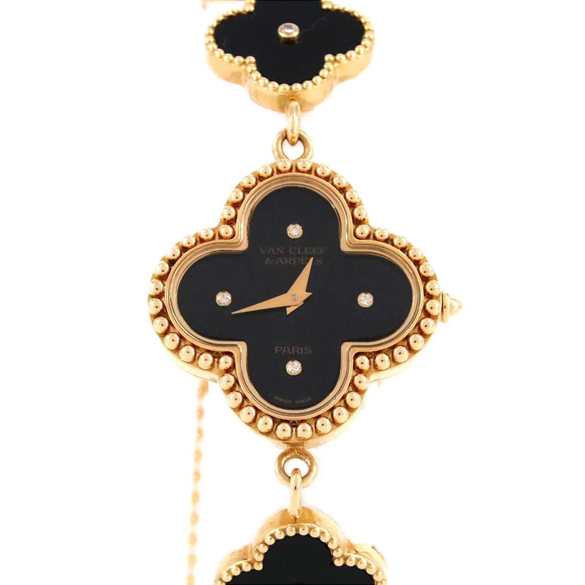 Van Cleef & Arpels Alhambra YG 4P 122974 Quartz Watch