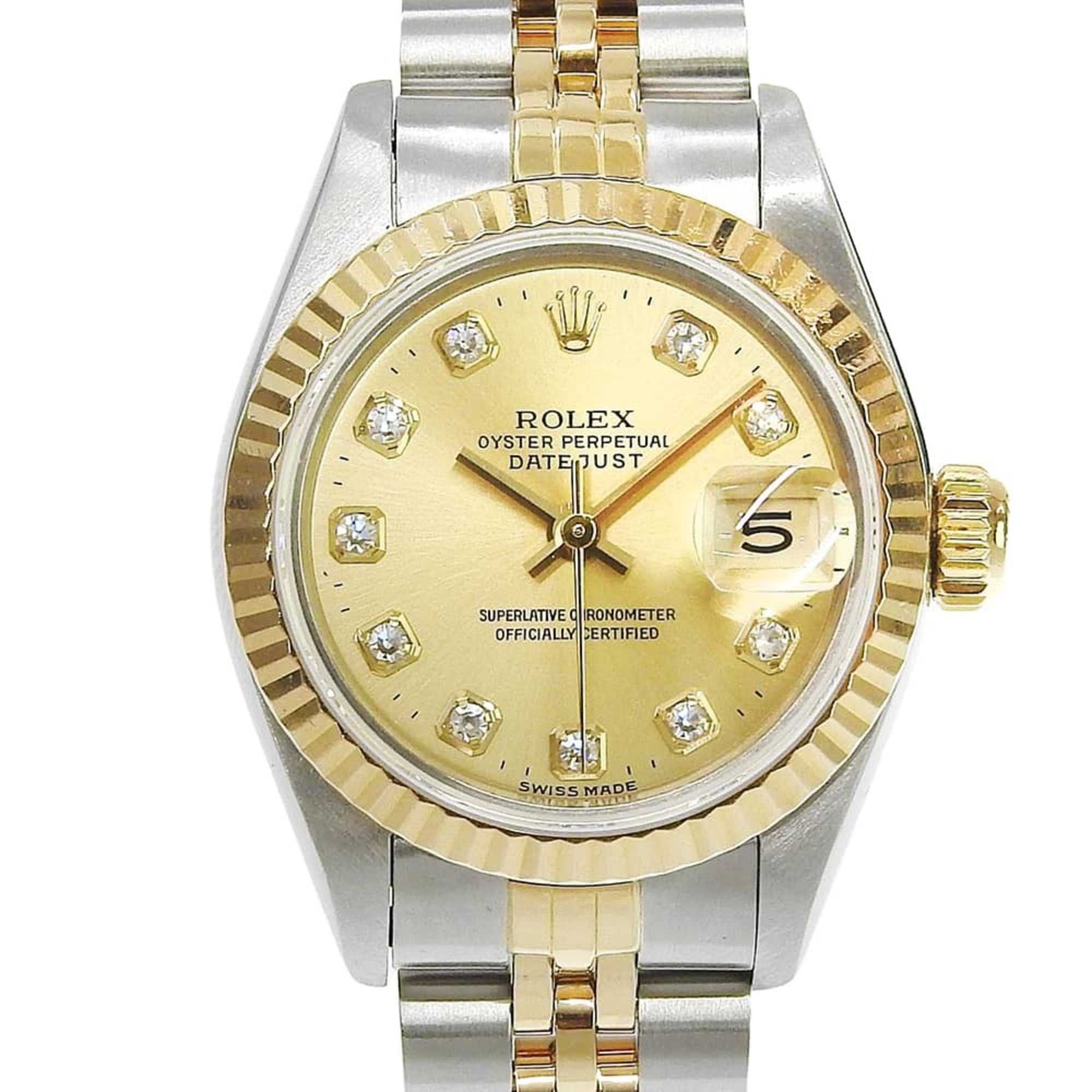 Rolex Datejust Two-Tone 69173G L-serial, 10-diamond setting, champagne gold dial, 18K yellow gold/stainless steel, April 2026
