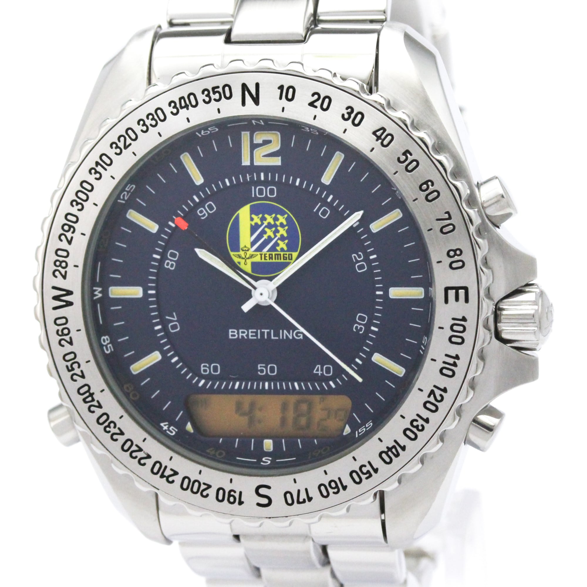 BREITLING Pluton Team 60 LTD Edition Steel Quartz Mens Watch A51038 Polished