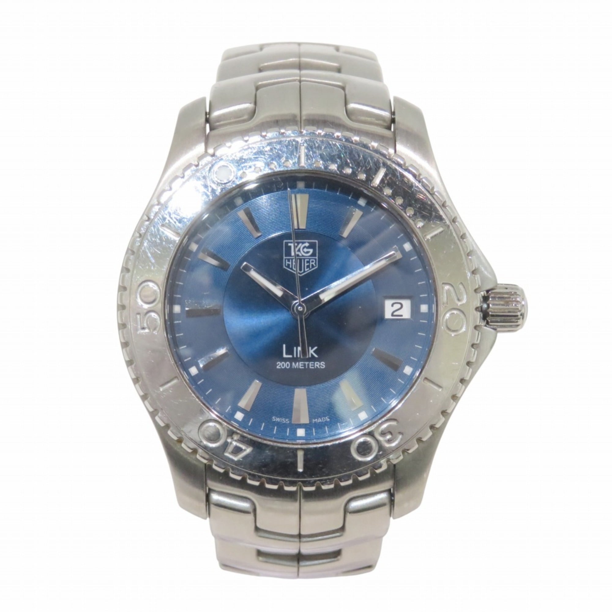 TAG Heuer WJ1112 watch, total weight 129.6g, stainless steel, quartz movement, navy dial.