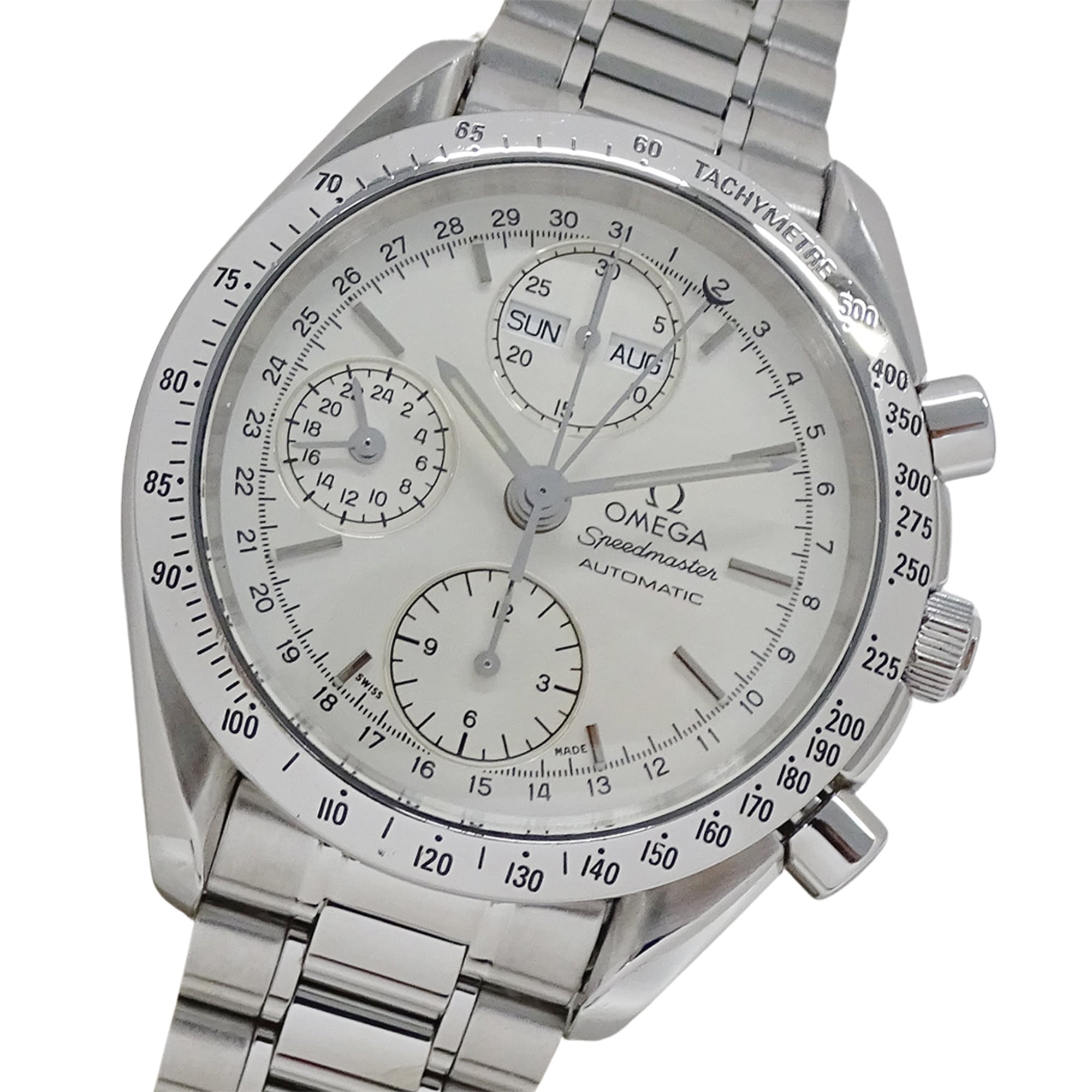 Omega Speedmaster 3521.30 Men\'s Watch, Brand Name, Triple Calendar, Automatic Winding, Stainless Steel (SS), Silver