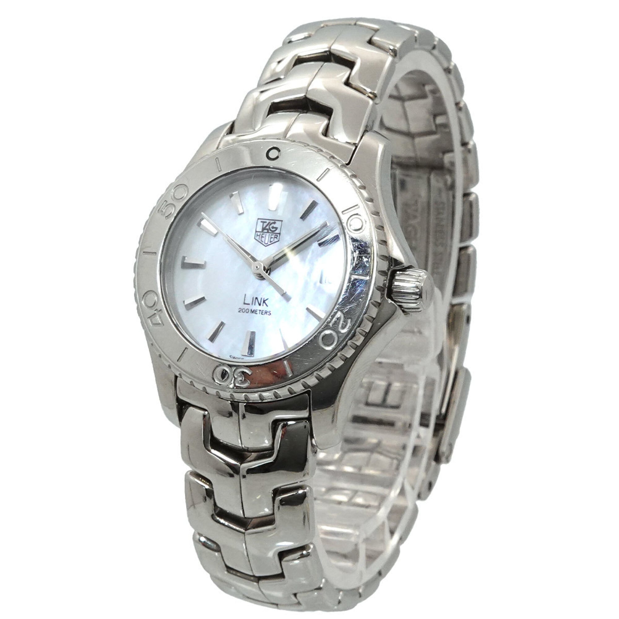 TAG Heuer Link WJ1313-0 Women\'s Watch, Date Display, White Shell, Quartz Movement