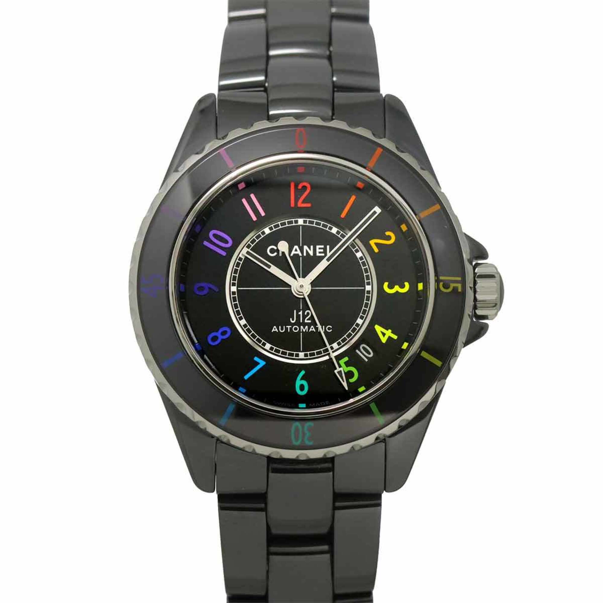 Chanel J12 Electro 38, Limited Edition of 1255 Pieces Worldwide, H7122, Men\'s Watch, Date, Black Ceramic, Automatic Winding.