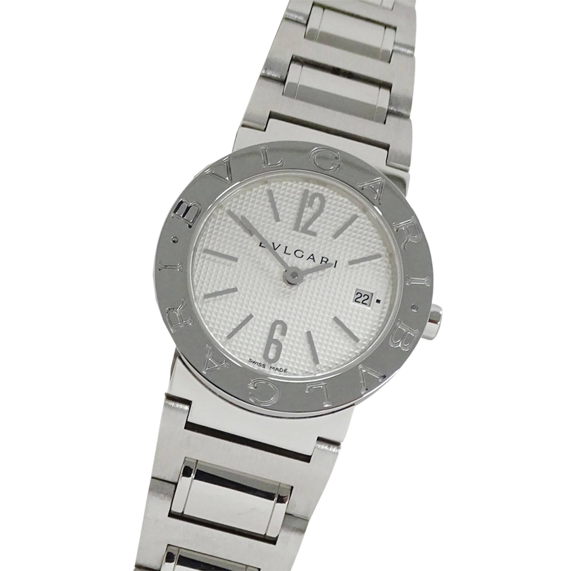Bulgari BVLGARI Women\'s Watch, Brand: Date Quartz QZ Stainless Steel SS BB26SS Silver White