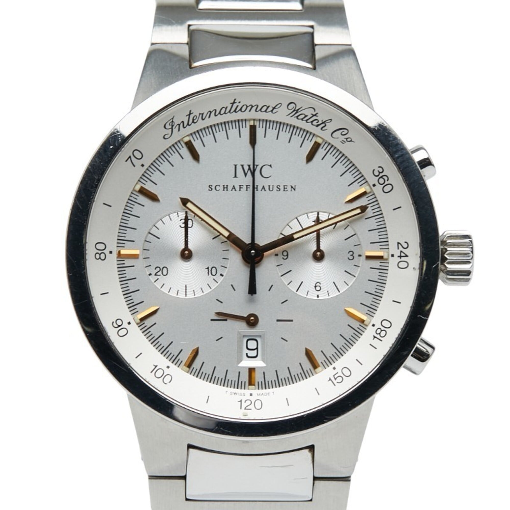 IWC Schaffhausen GST Watch IW372703 Quartz Silver Dial Stainless Steel Men\'s