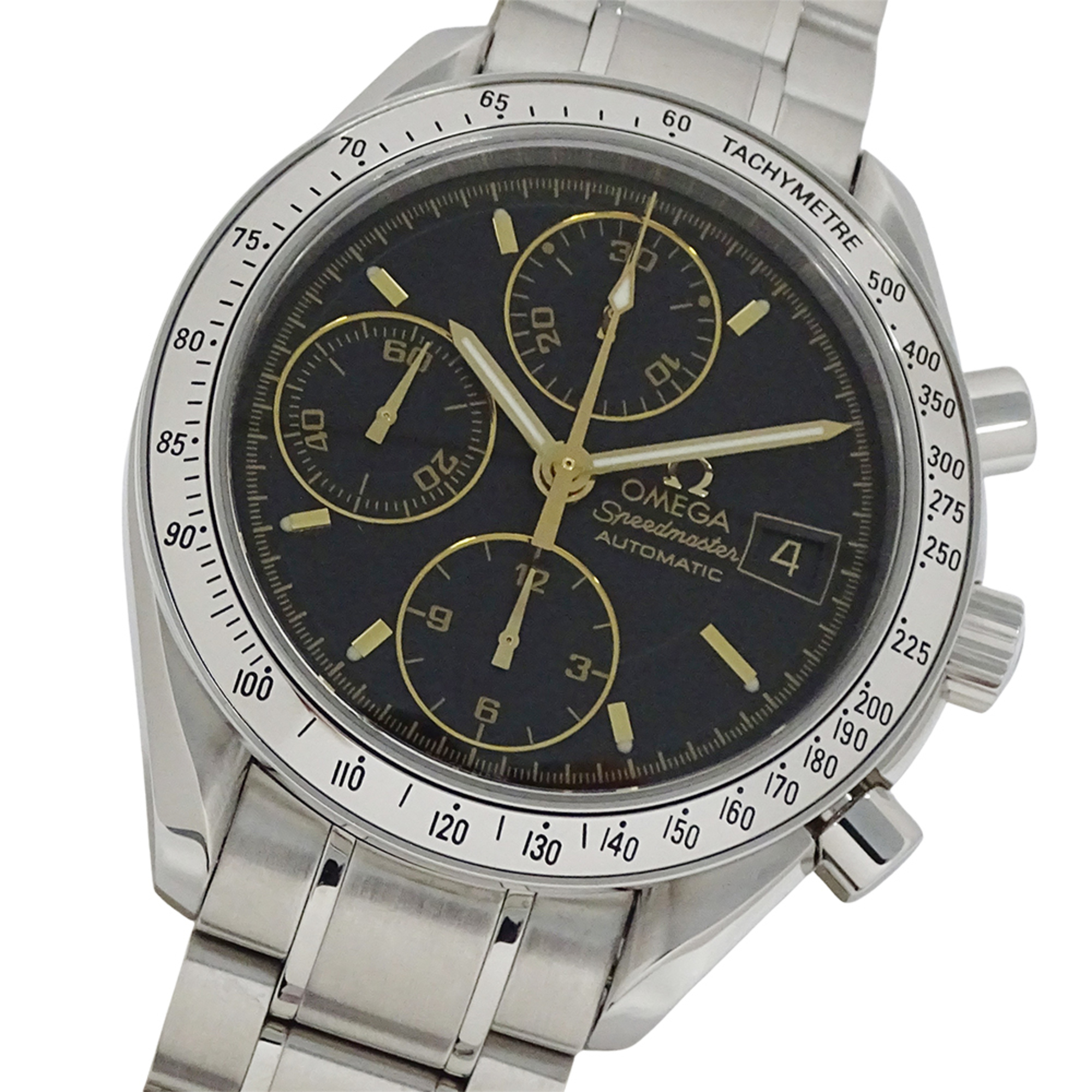 Omega Speedmaster Date 3513.54 Men\'s Watch, Brand Name, Chronograph, Automatic, Stainless Steel (SS), Silver, Black
