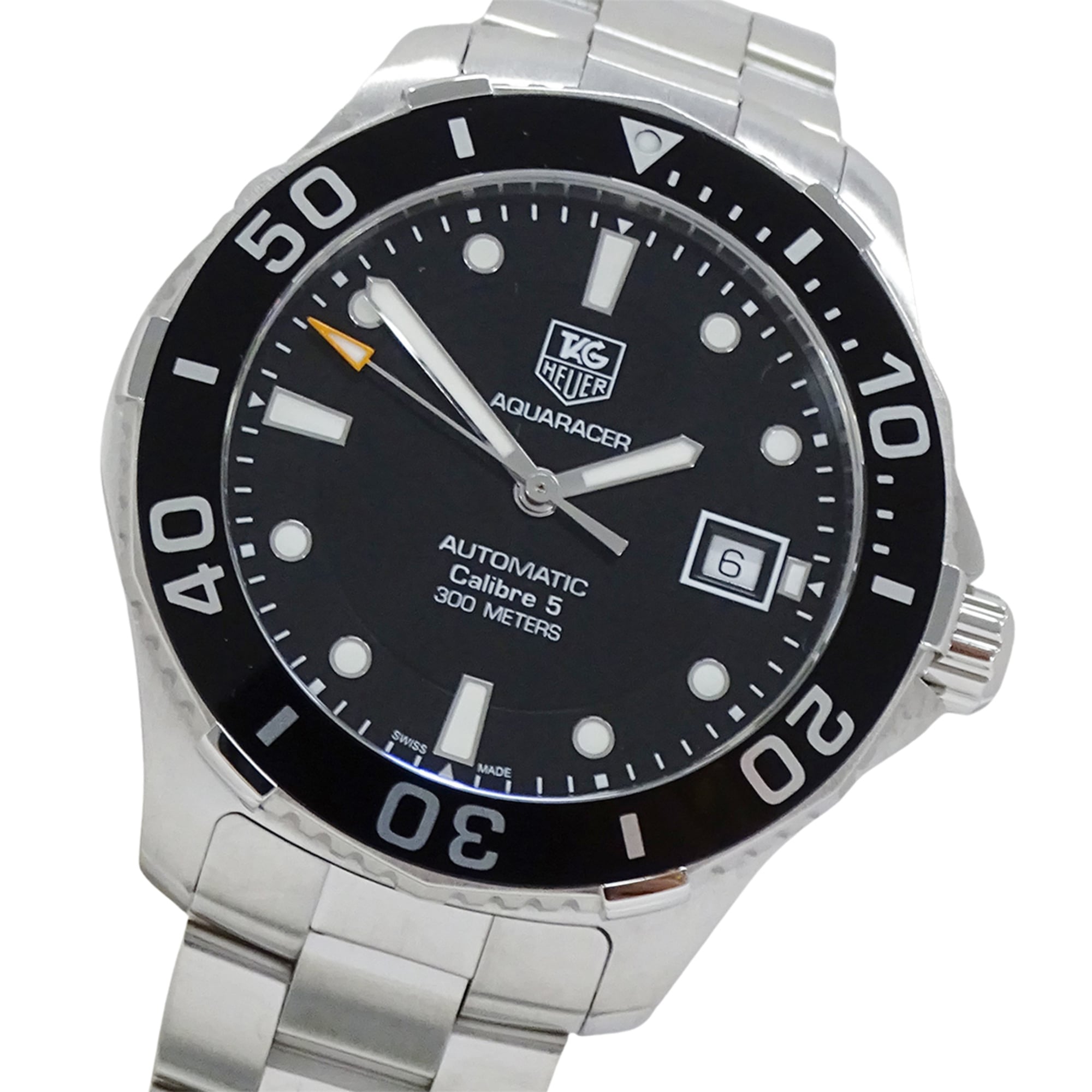 TAG Heuer Aquaracer WAN2110 BA0822 Men\'s Watch, Brand Name, Caliber 5, Date, Automatic, Stainless Steel (SS), Silver, Black