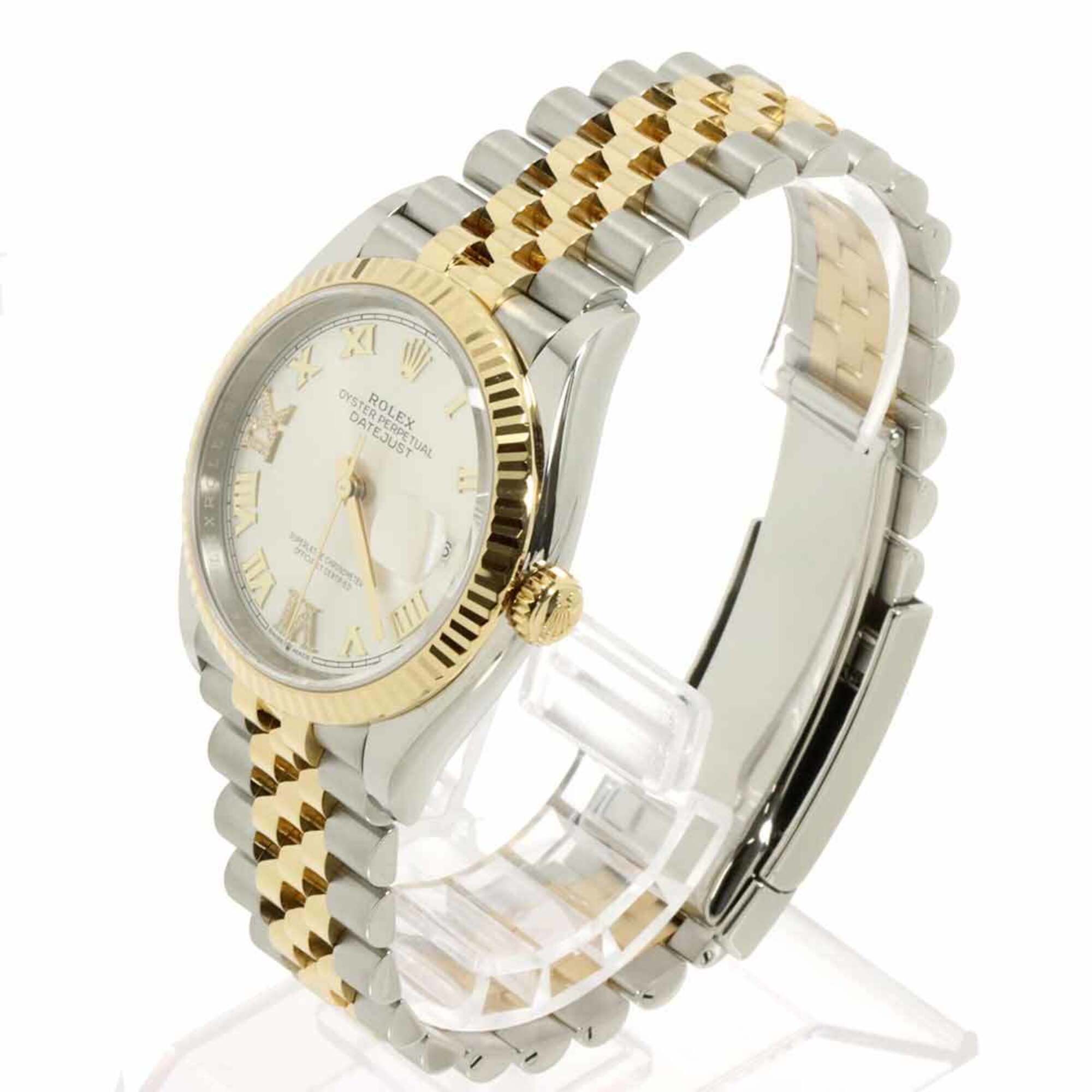 Rolex Datejust 126233 Two-Tone Roulette Men\'s Watch with Diamonds, Silver and 18K Yellow Gold, Automatic Movement.