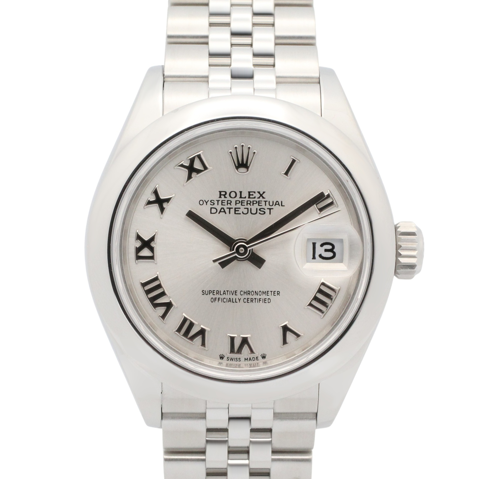 Rolex Datejust Random Serial Number Watch, Stainless Steel, Ladies, Silver Tone, Roman Numerals, 279160