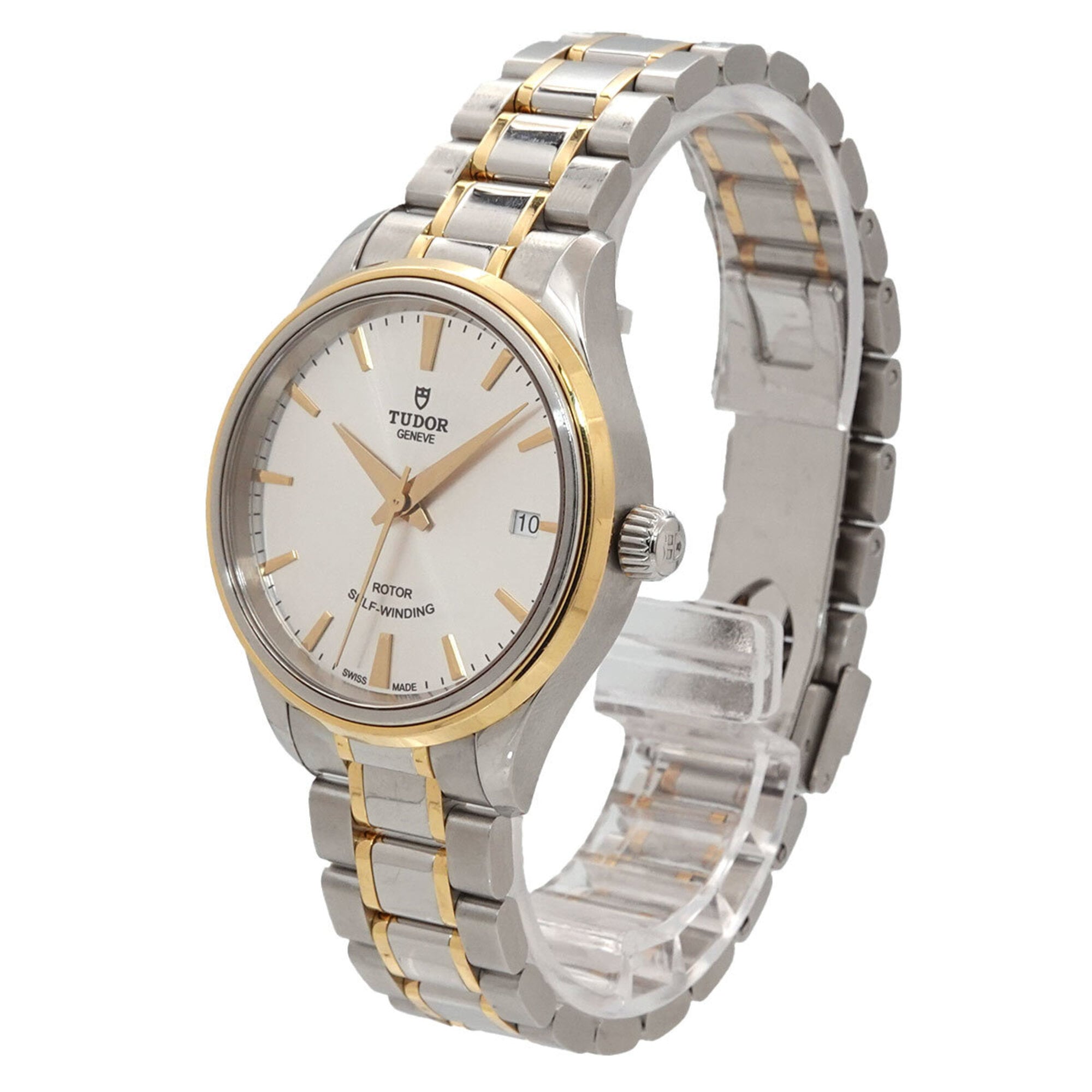 Tudor Style Combination 12303 Boys\' Watch, Date, Silver & Yellow Gold, Automatic Winding