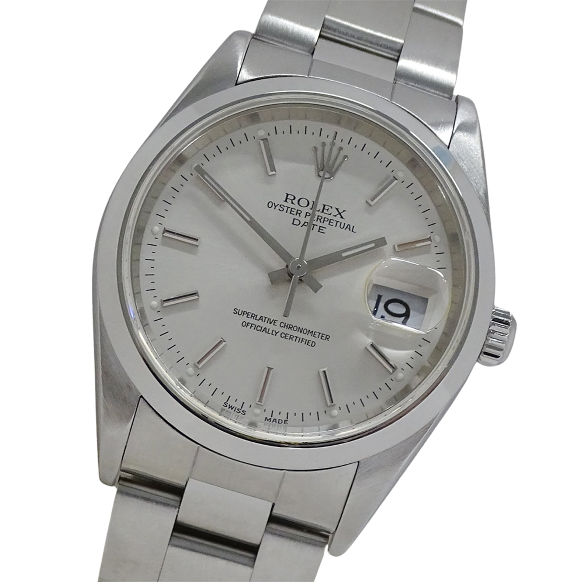 Rolex Oyster Perpetual Date 15200 A-series Men\'s Watch, Automatic Movement, Stainless Steel (SS), Silver