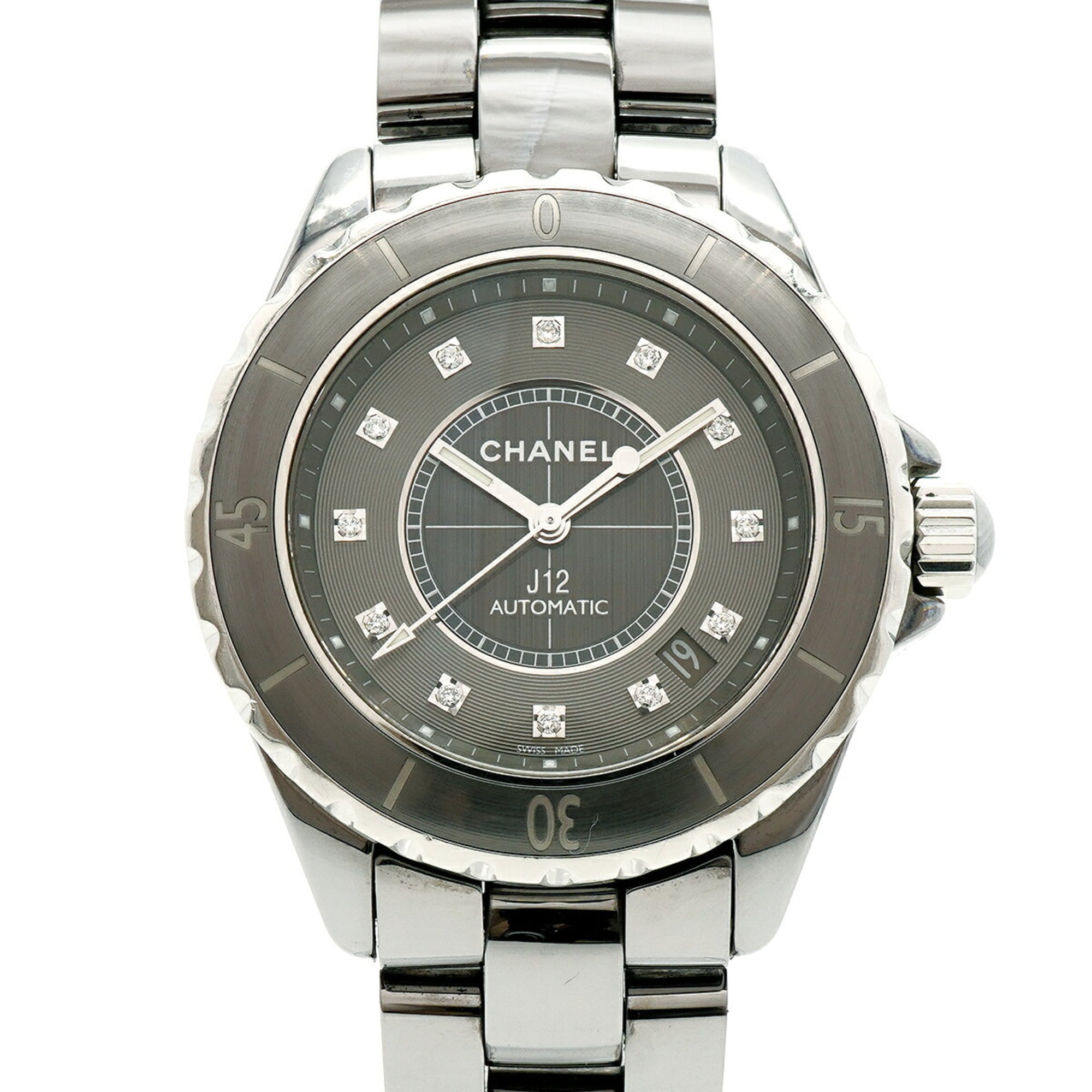 Chanel J12 Chromatic 12-Diamond H3242 Gray Dial Men\'s Watch