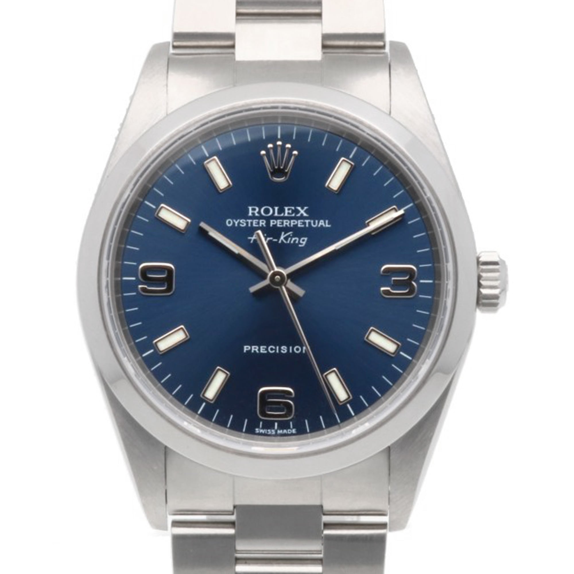 Rolex Air-King Oyster Perpetual Watch, Stainless Steel, 14000 Series, Automatic Winding, Overhauled, Polished, F-serial Number, Men\'s Watch.