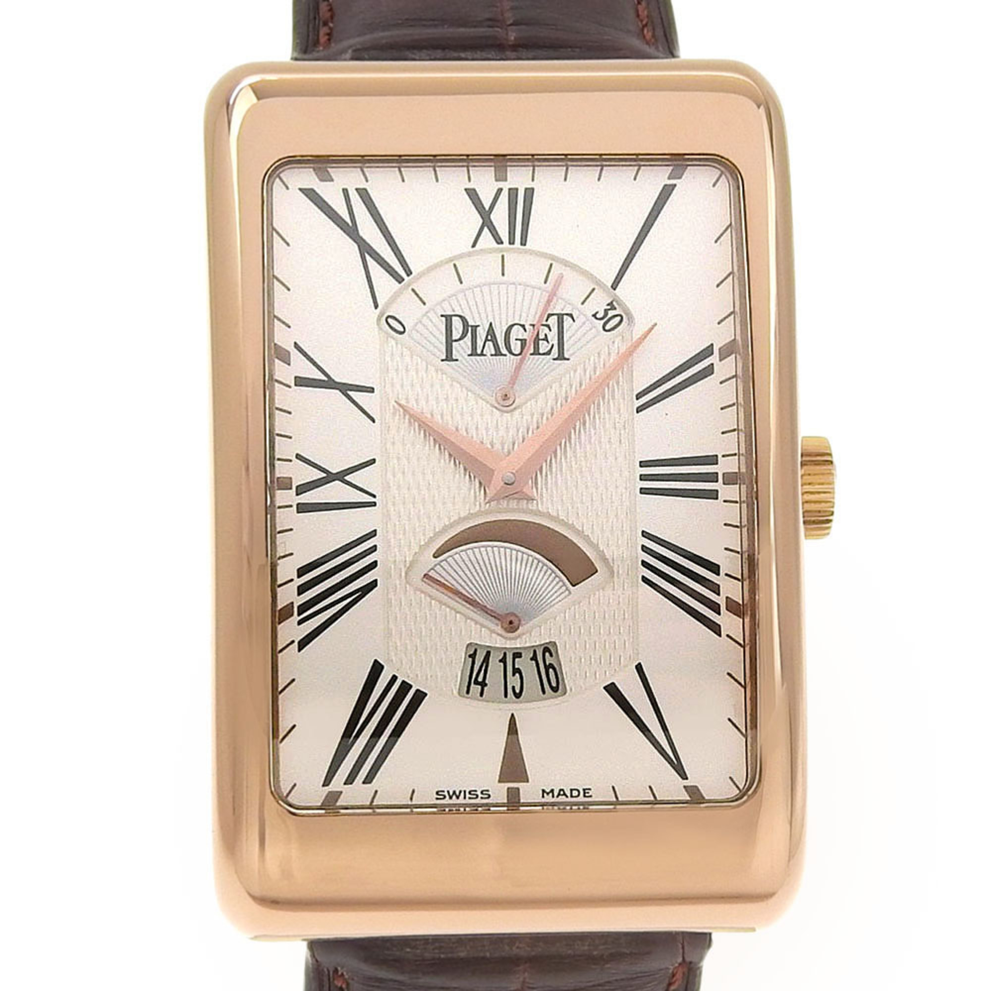Piaget Rectangle à l\'Anciennes XL G0A33062 Silver Dial 18K Pink Gold/Leather 2026/01 Automatic