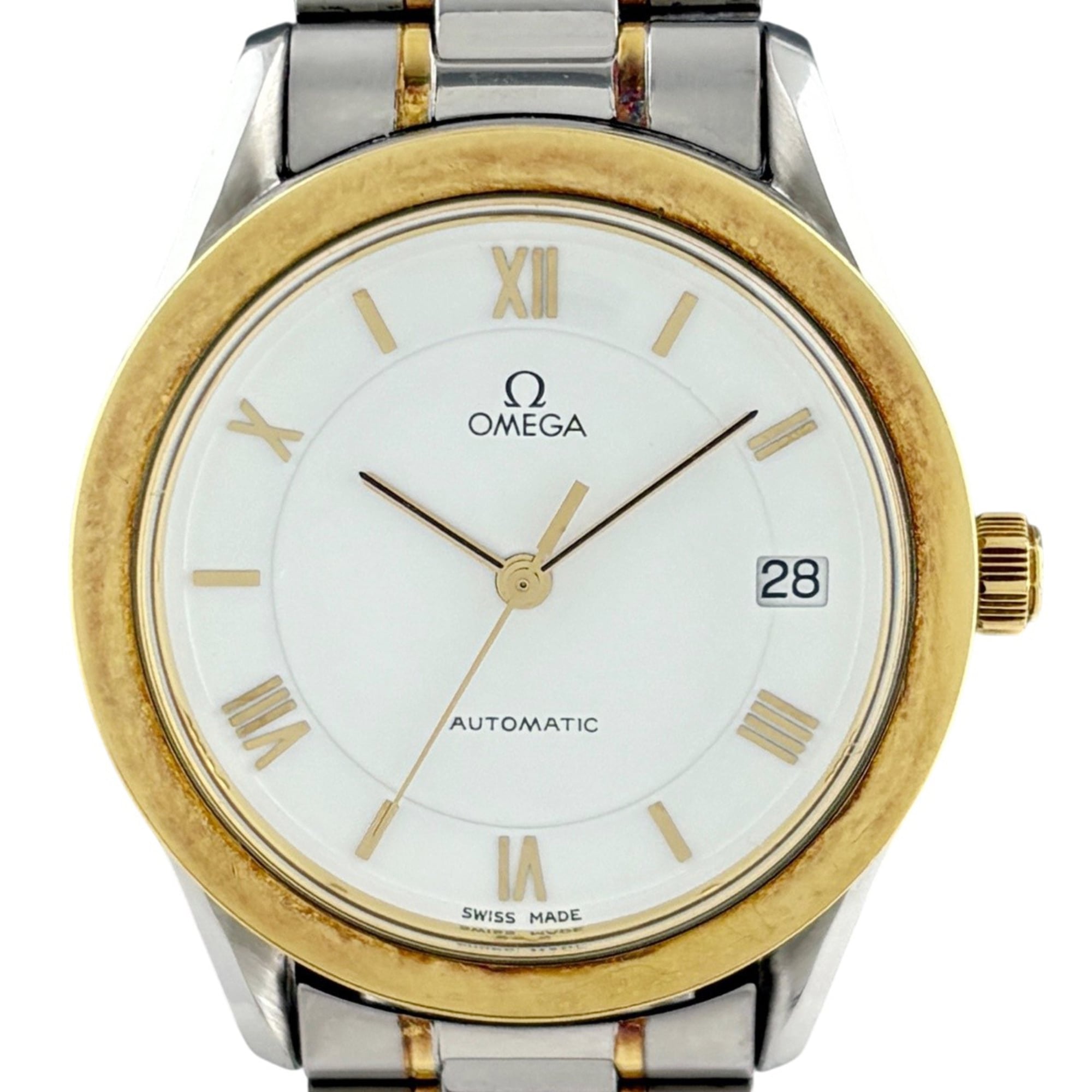 Omega Classic Heritage 166.0285 Watch, Stainless Steel & Yellow Gold, Automatic, White, Men\'s