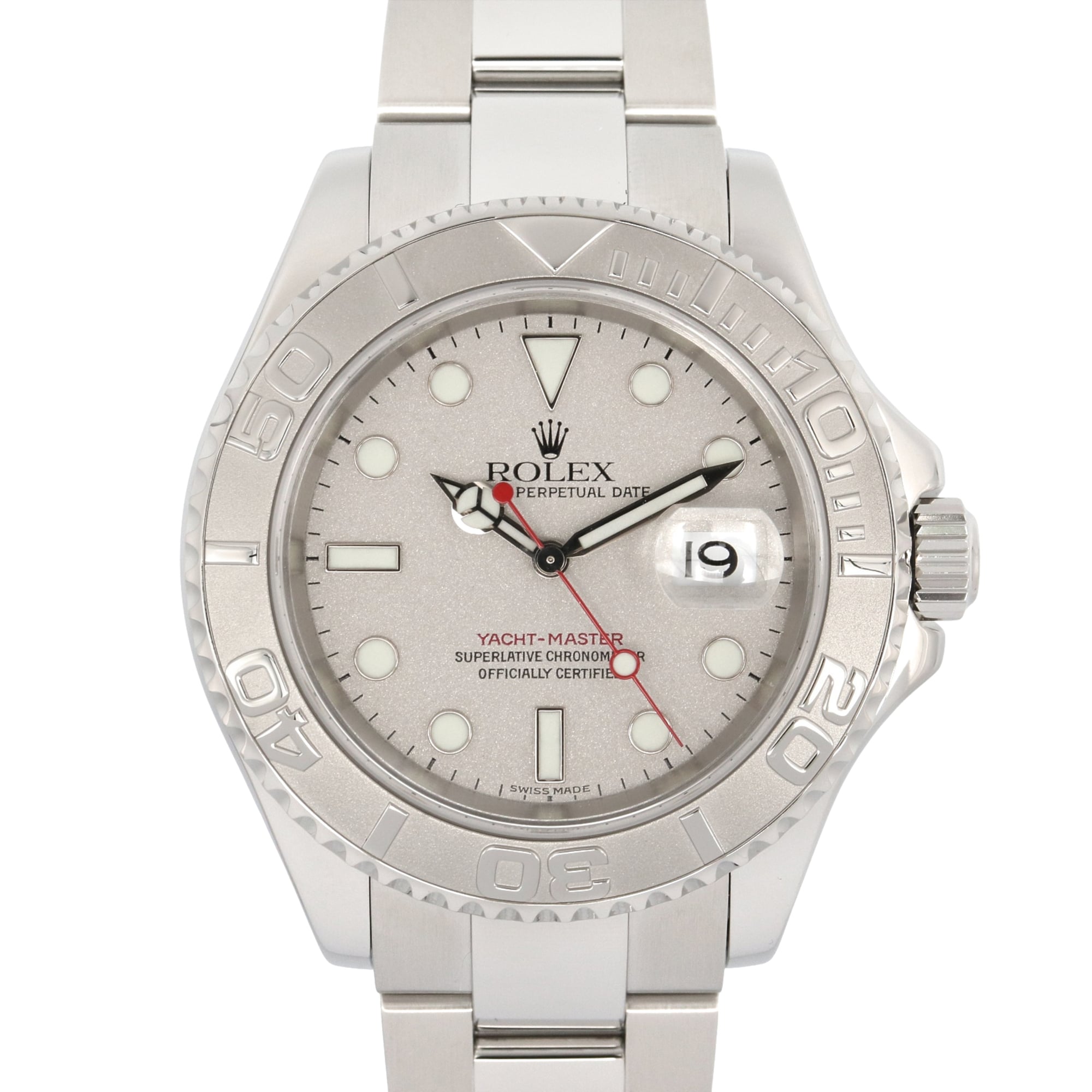 Rolex Yachtmaster Rolesium K-serial watch, platinum stainless steel, men\'s, gray, 16622