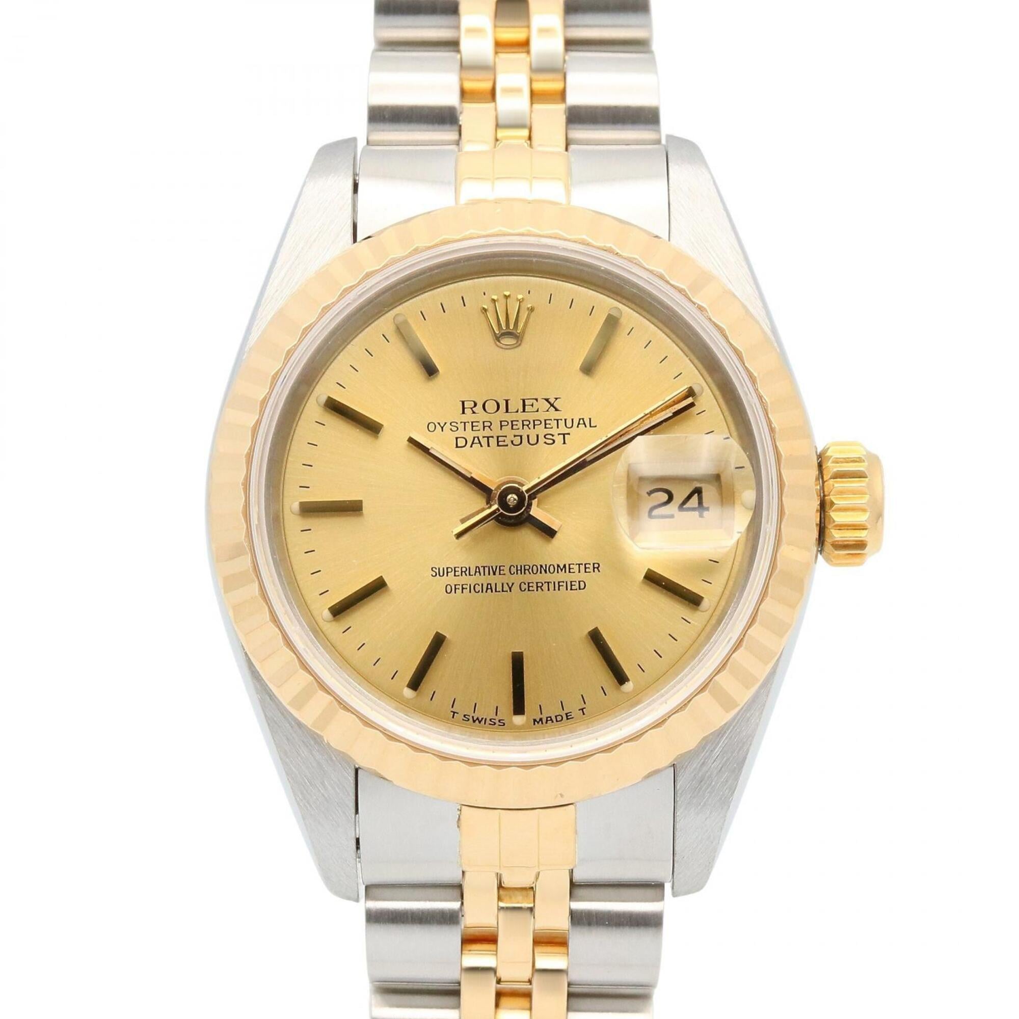 Rolex Datejust E-serial watch, 18K (yellow gold) stainless steel, ladies\', gold tone, 69173