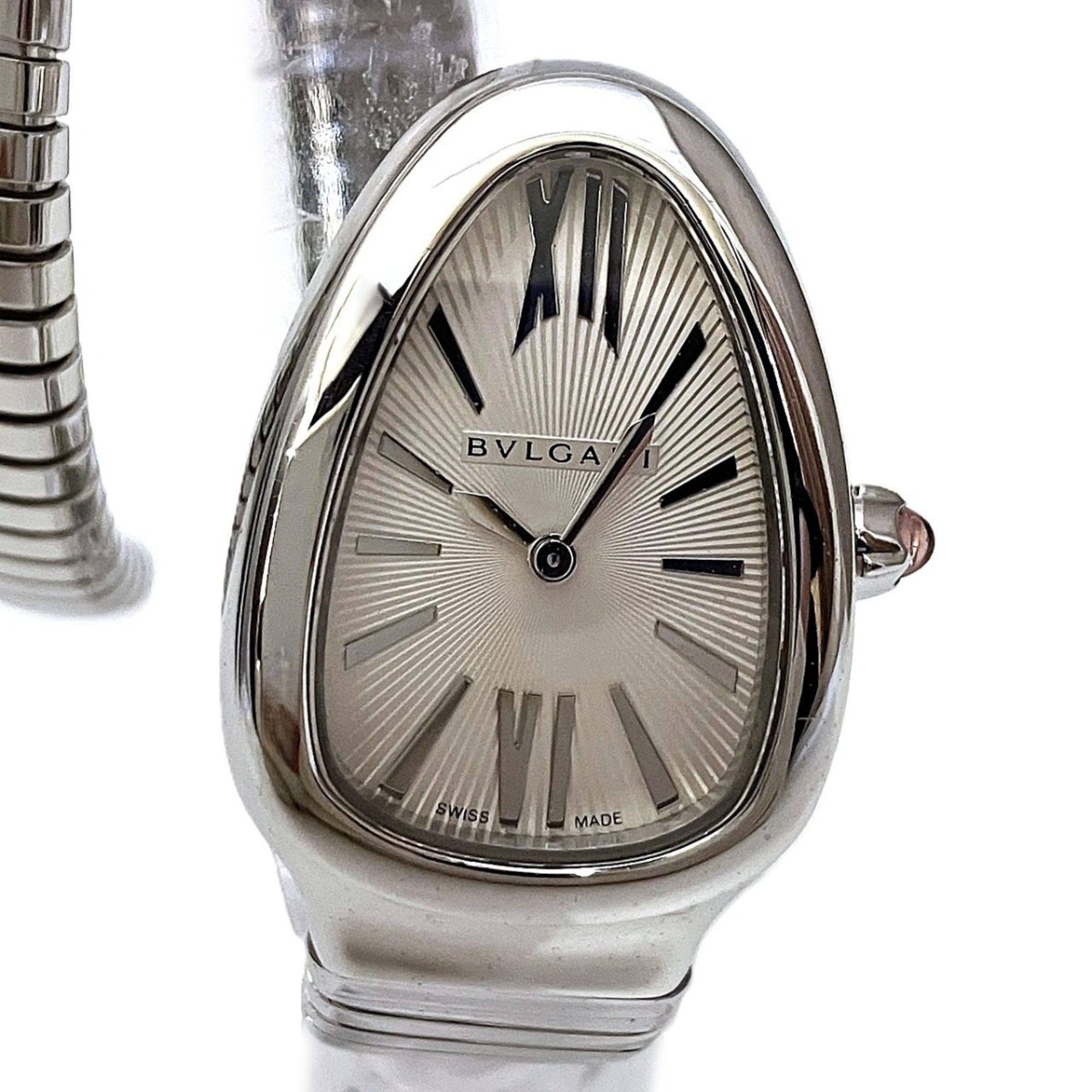 Bulgari BVLGARI Serpenti watch, total weight 61.2g, stainless steel, quartz movement, silver dial, SP35S