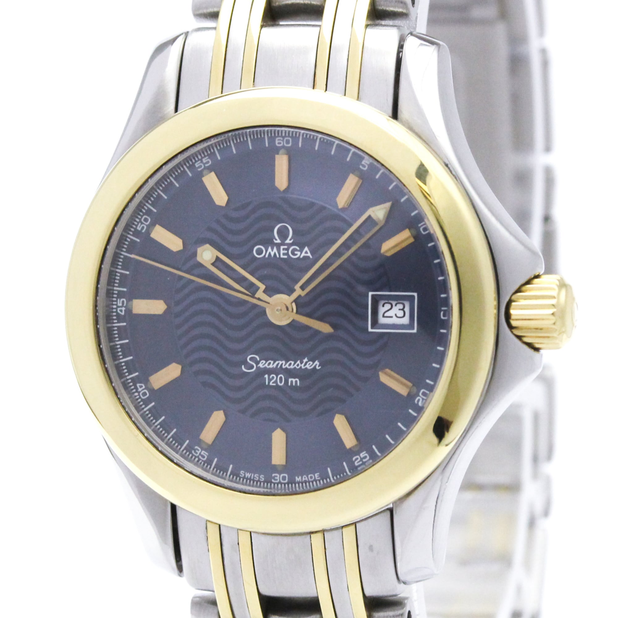 OMEGA Seamaster 120M 18K Gold Steel Ladies Watch 2371.81 Polished
