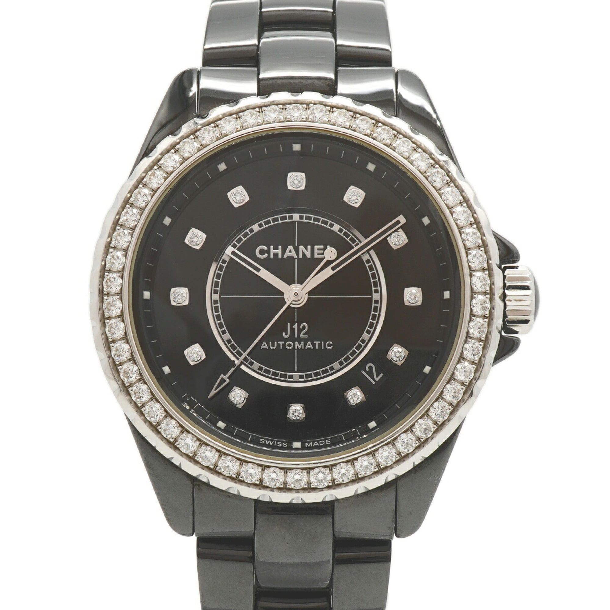 Chanel J12 Caliber 12.1 Diamond Bezel H6526 Black Dial Men\'s Watch