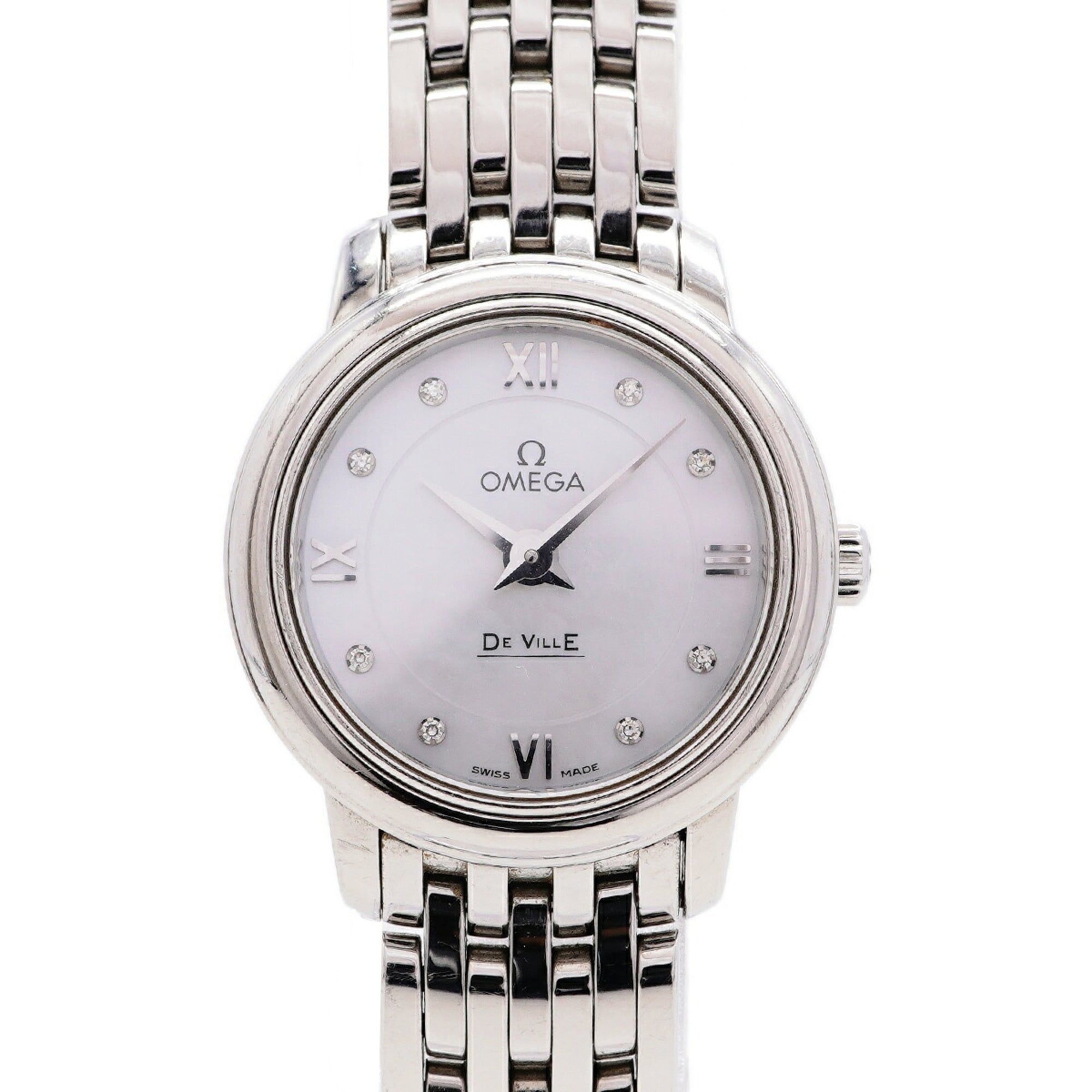 Omega De Ville Prestige 8-Diamond Watch 424.10.24.60.55.001 White Dial Ladies\'