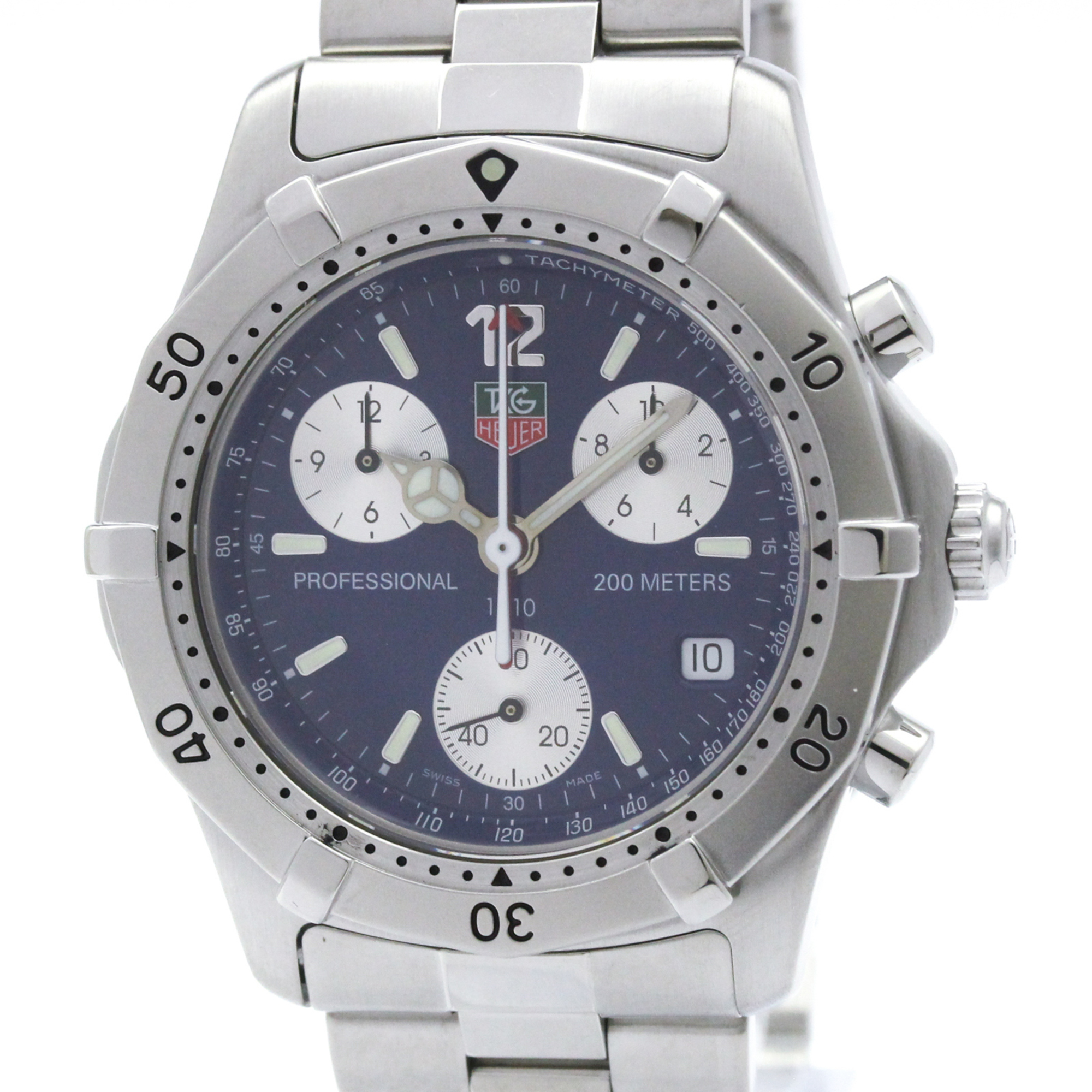 TAG HEUER 2000 Professional Chronograph Mens Watch CK1112 Polished