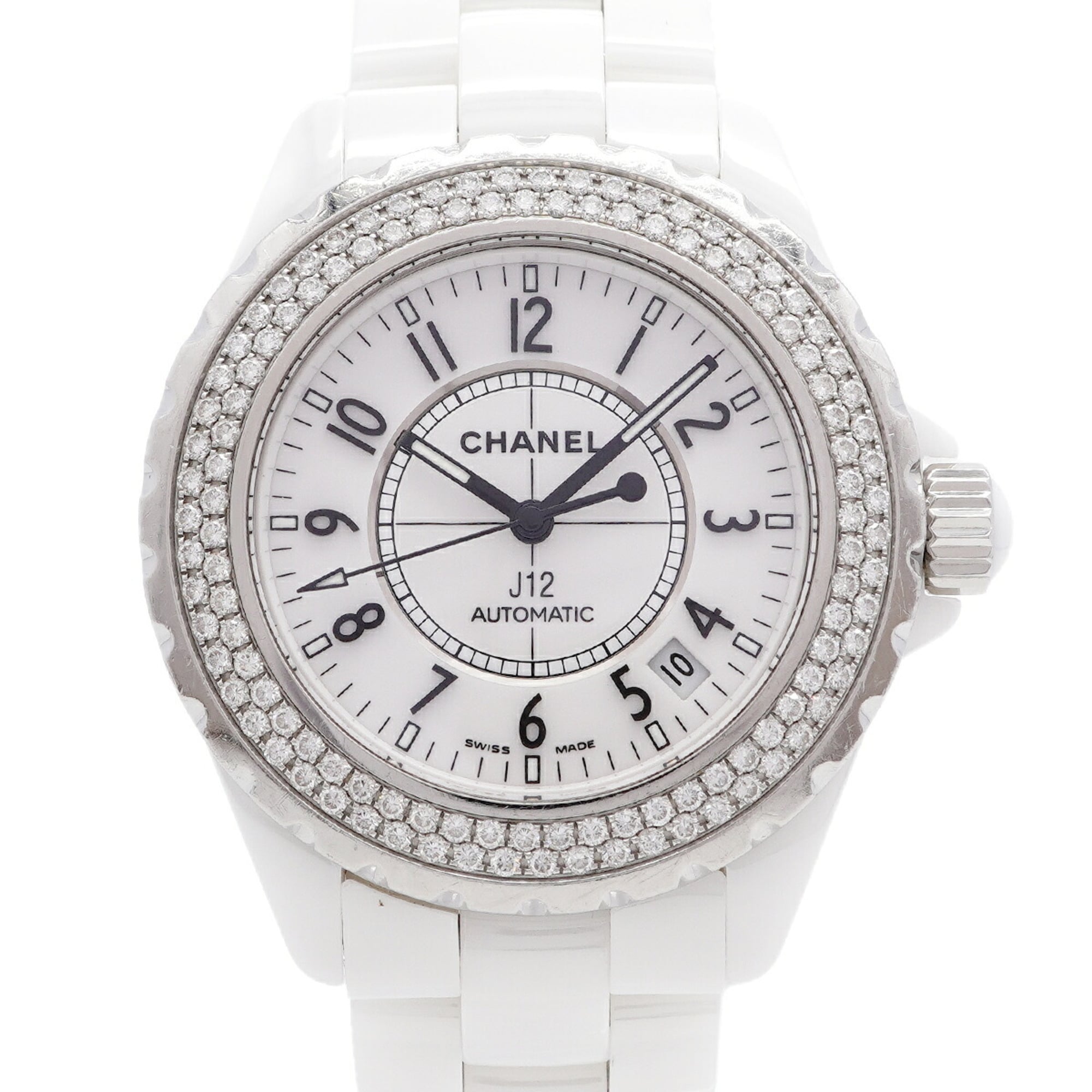 Chanel J12 Diamond Bezel H0967 White Dial Women\'s Watch