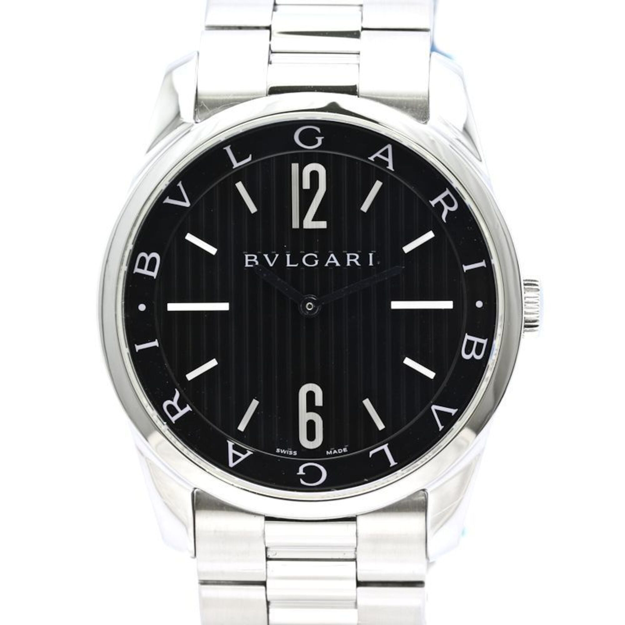 BVLGARI Solotempo ST42BSS ST42S Men\'s Watch Stainless Steel 40542