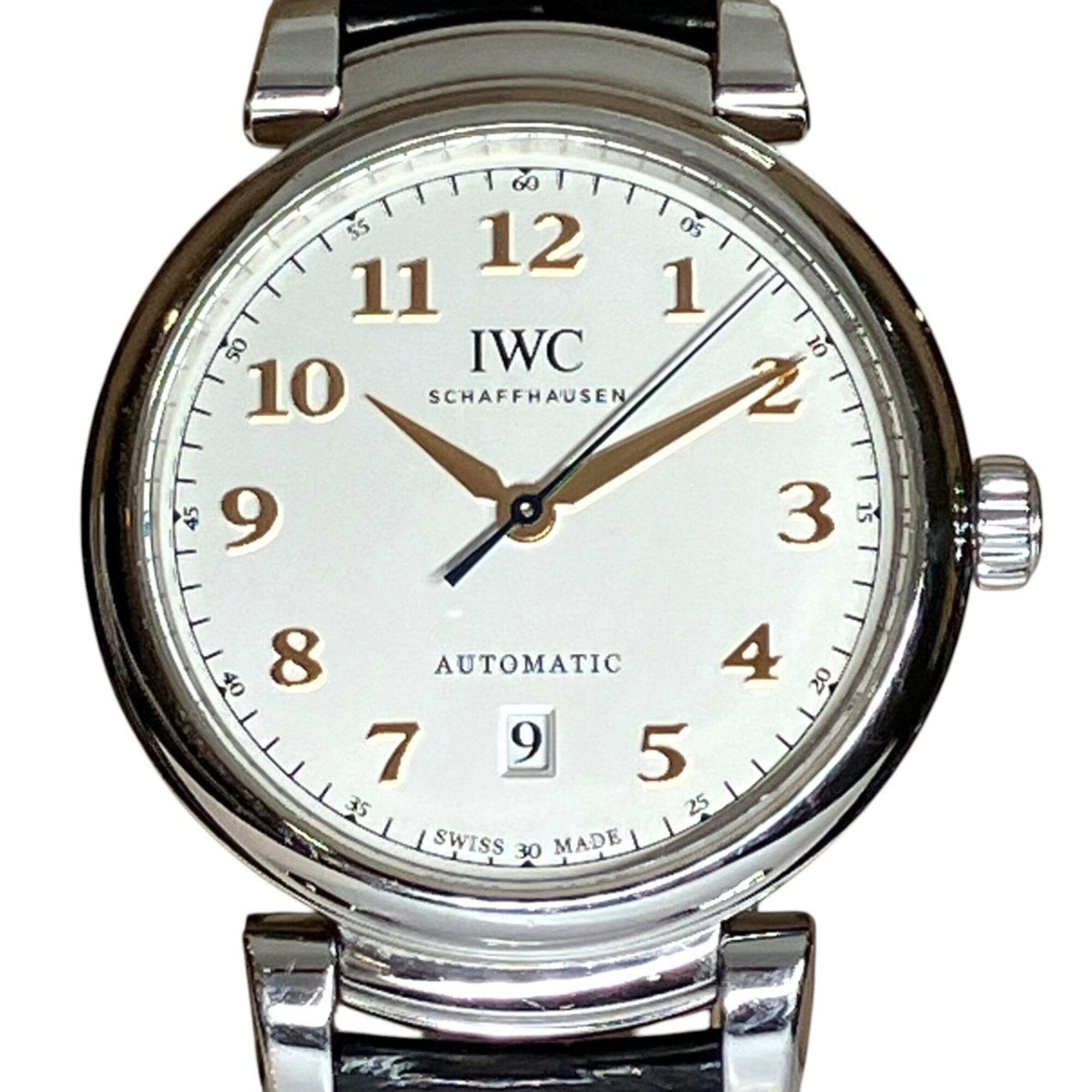 IWC Schaffhausen Da Vinci Watch, Total Weight 71.8g, Stainless Steel, Genuine Leather Strap, Automatic Movement, Silver Dial, IW356601