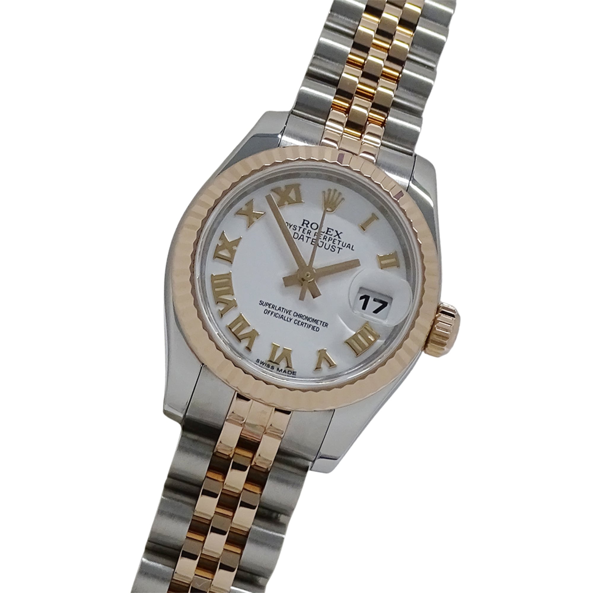 Rolex Datejust 179171 Random Serial Number Women\'s Watch Brand Automatic AT Stainless Steel SS Pink Gold PG Combination Roman Numerals