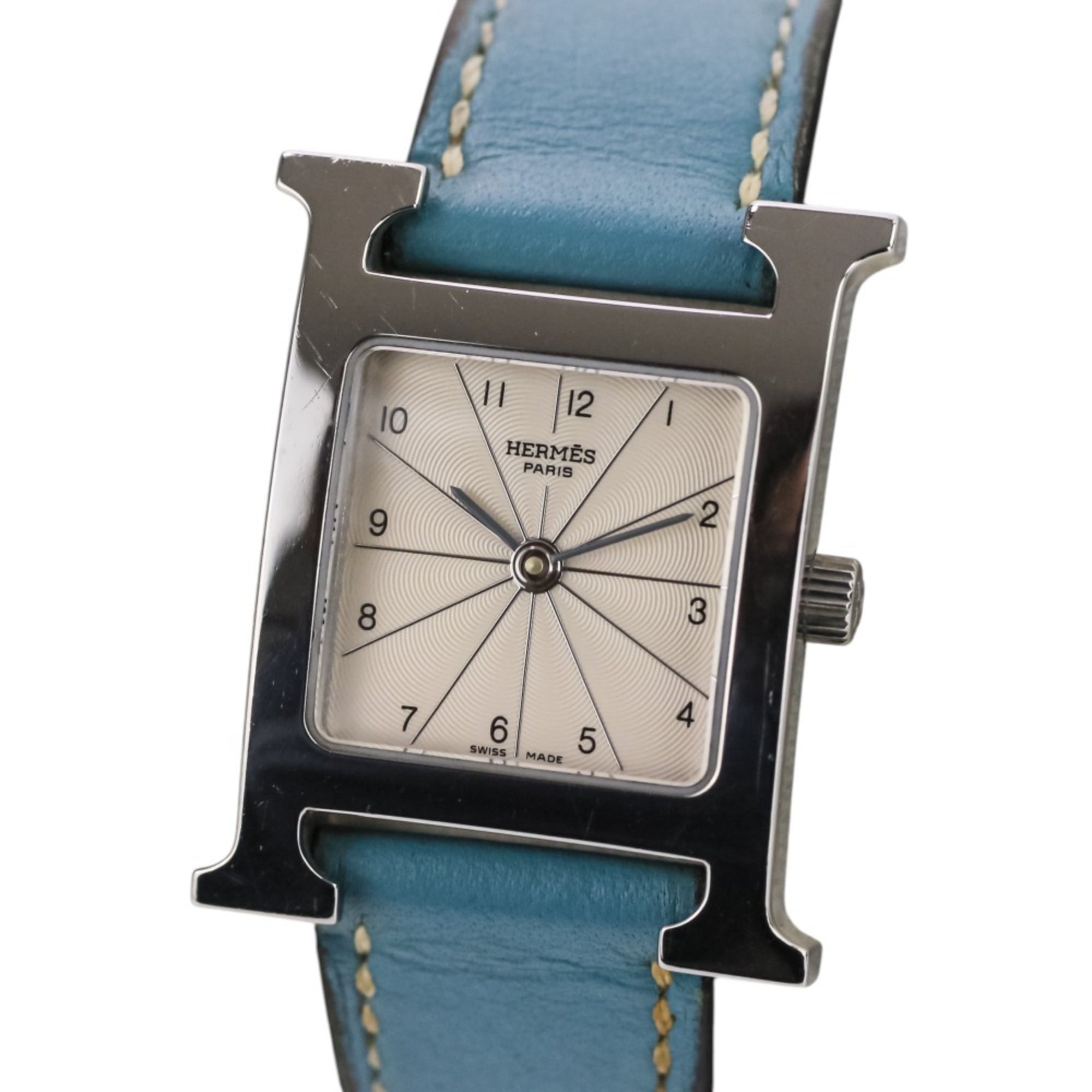 HERMES H-Watch HH1.210 White Dial Blue Silver Color Women\'s Watch
