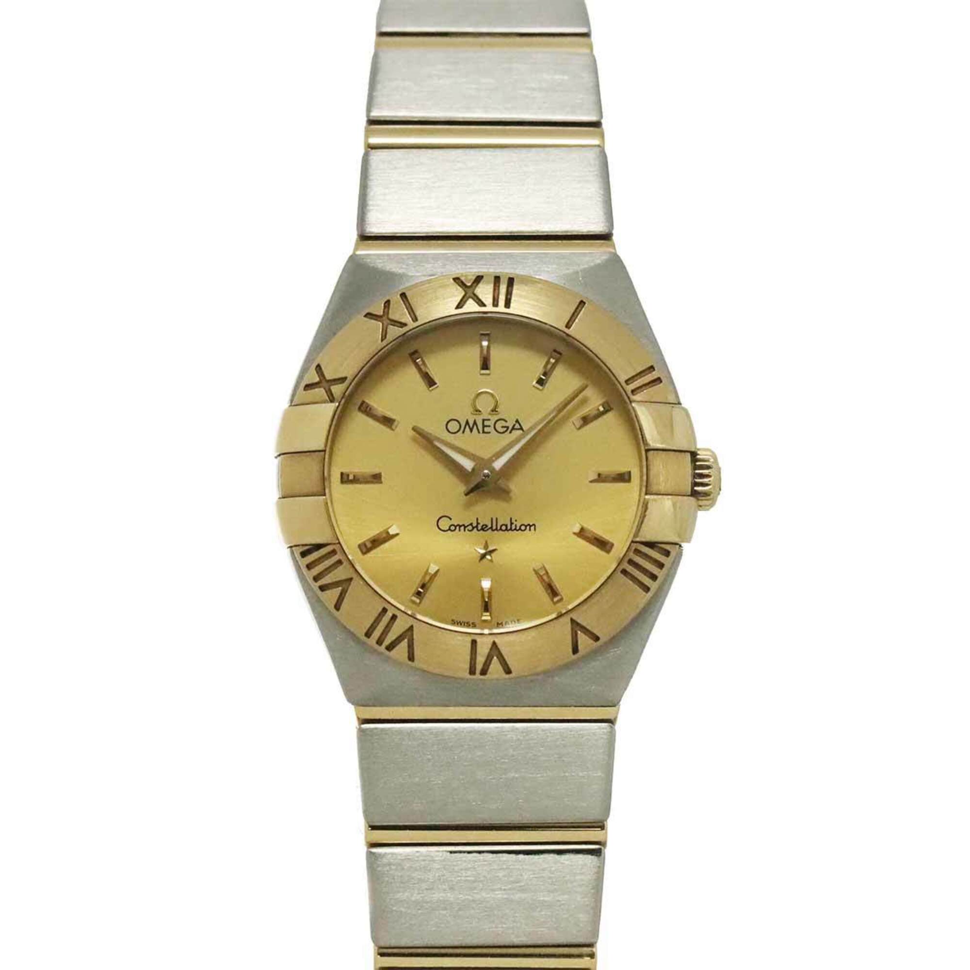 Omega Constellation Brushed Two-Tone 123 20 24 60 08 001 Ladies\' Watch Gold 18K Yellow Quartz