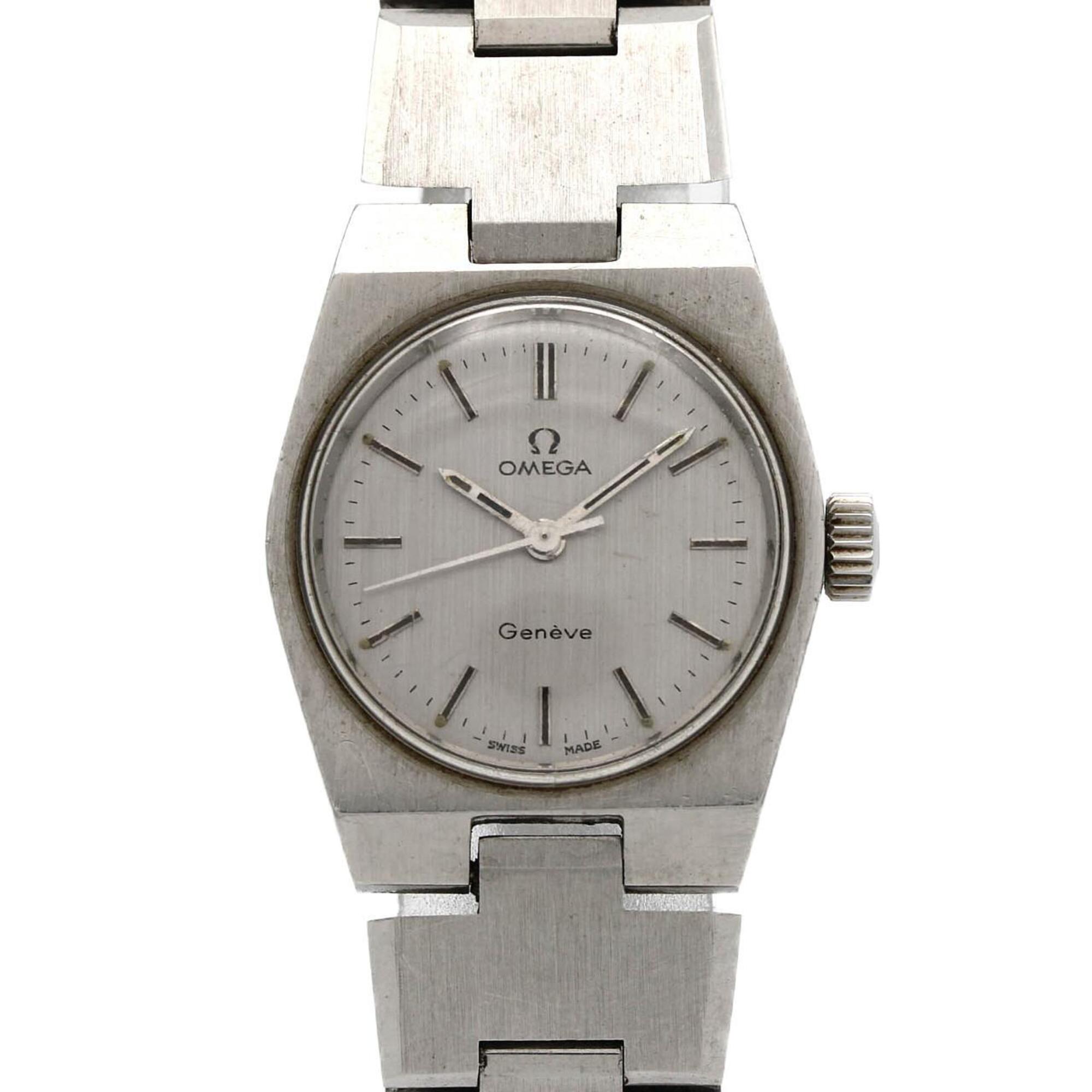 Omega Geneve Stainless Steel Watch, Manual Winding